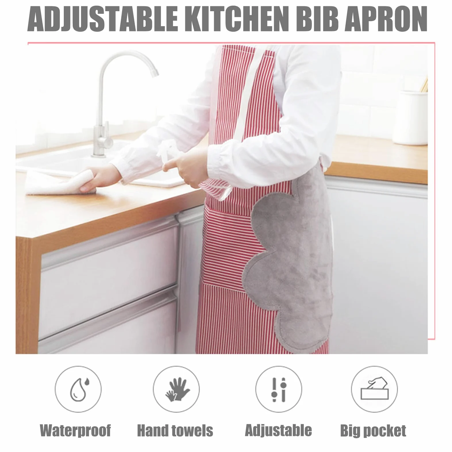 tabliers de jardinage, tablier de travail, Paquet de 3 tabliers avec grande poche for femmes, tabliers de cuisine réglables et imperméables for le jardinage de cuisine