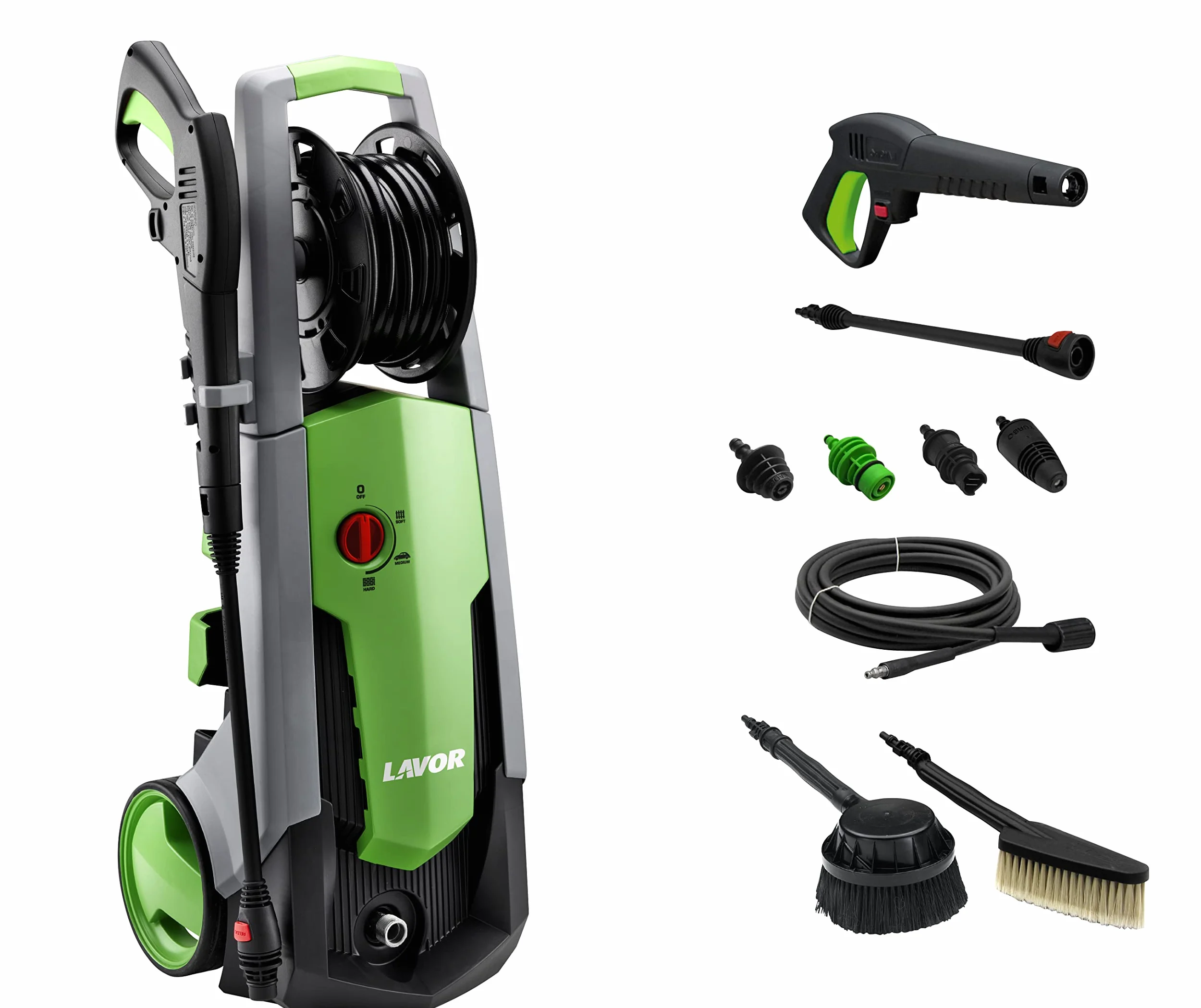 Lavor Nettoyeur Haute Pression PREDATOR 160 WPS avec Programmes de Lavage WPS, Enrouleur, Brosse Rotative et Fixe, Puissance 160 bar Max, Débit 510 l/h Max, Moteur 2500 Watt