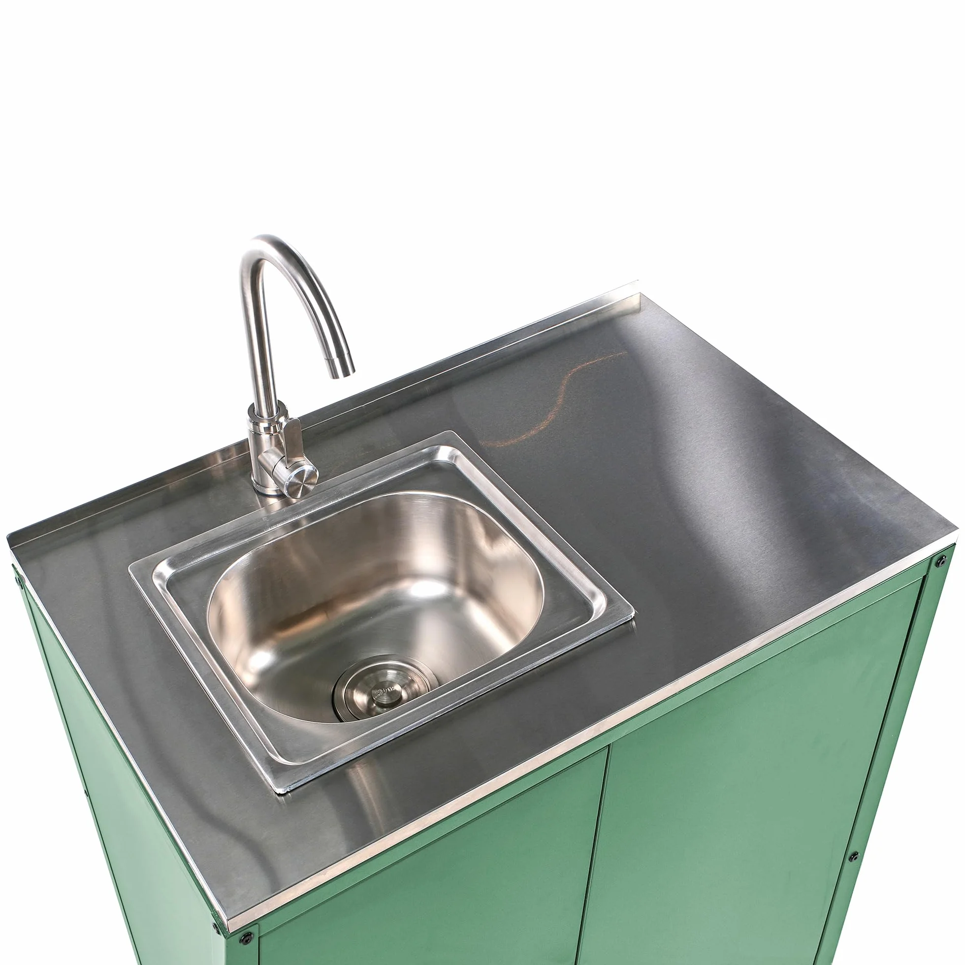 Beliani Commode de Jardin Noire Acier 2 Portes Evier Extérieure