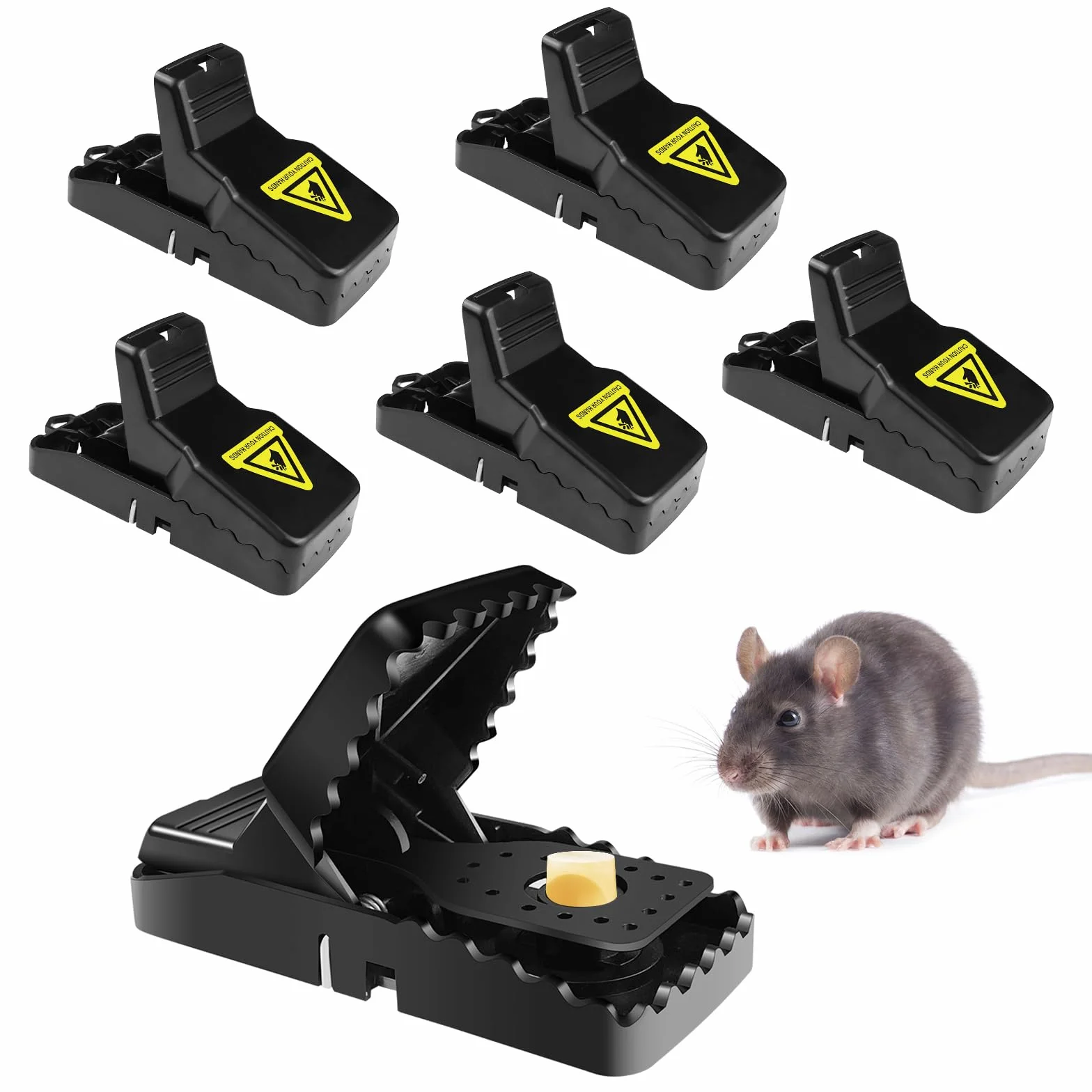 Piège à Rats Professionnel 6 Clips, Piège Souris Reutilisable Plastique