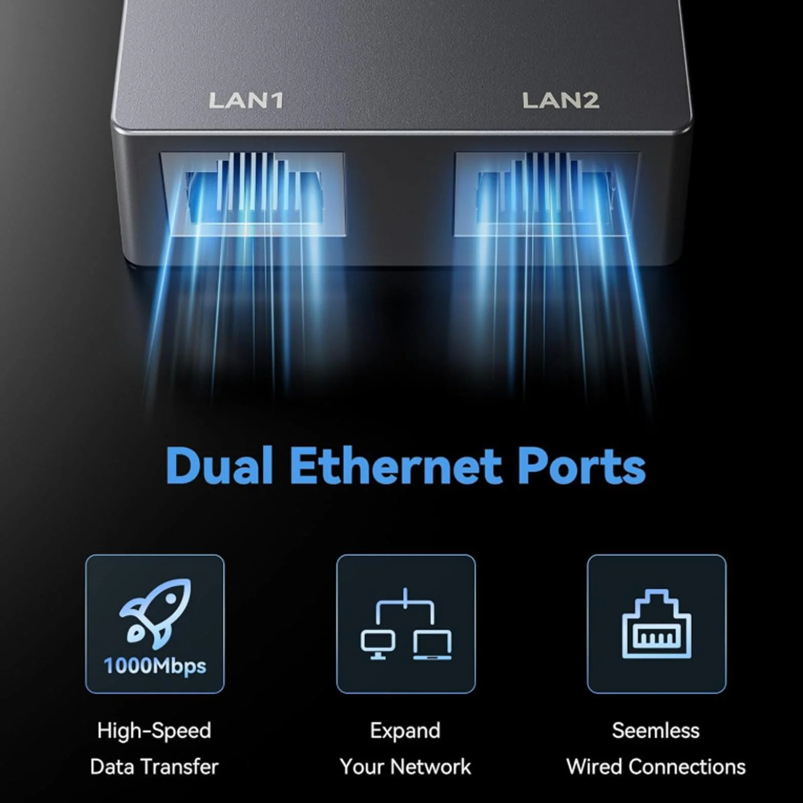 Adaptateur Ethernet Starlink Gen 2 Double Multi-Ports RJ45 1Gbps