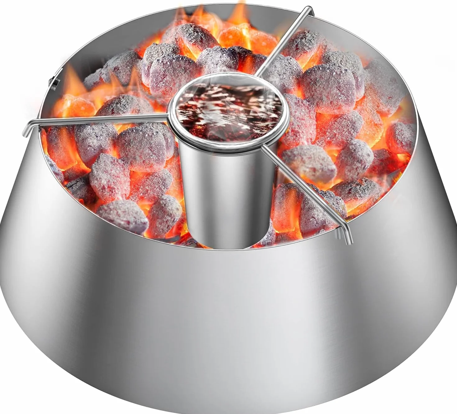 Onlyfire Paniers à Charbon de Bois Acier Inoxydable pour Weber Kettle 57 cm 67 cm