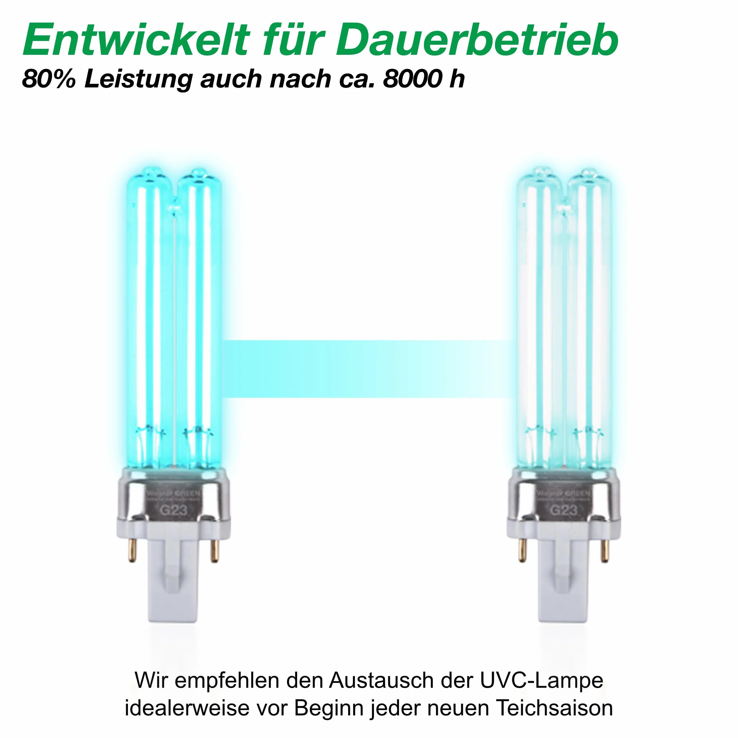 Lampe de rechange UVC G23 PL-S 5W pour clarificateur d'eau de bassin Wagner Green