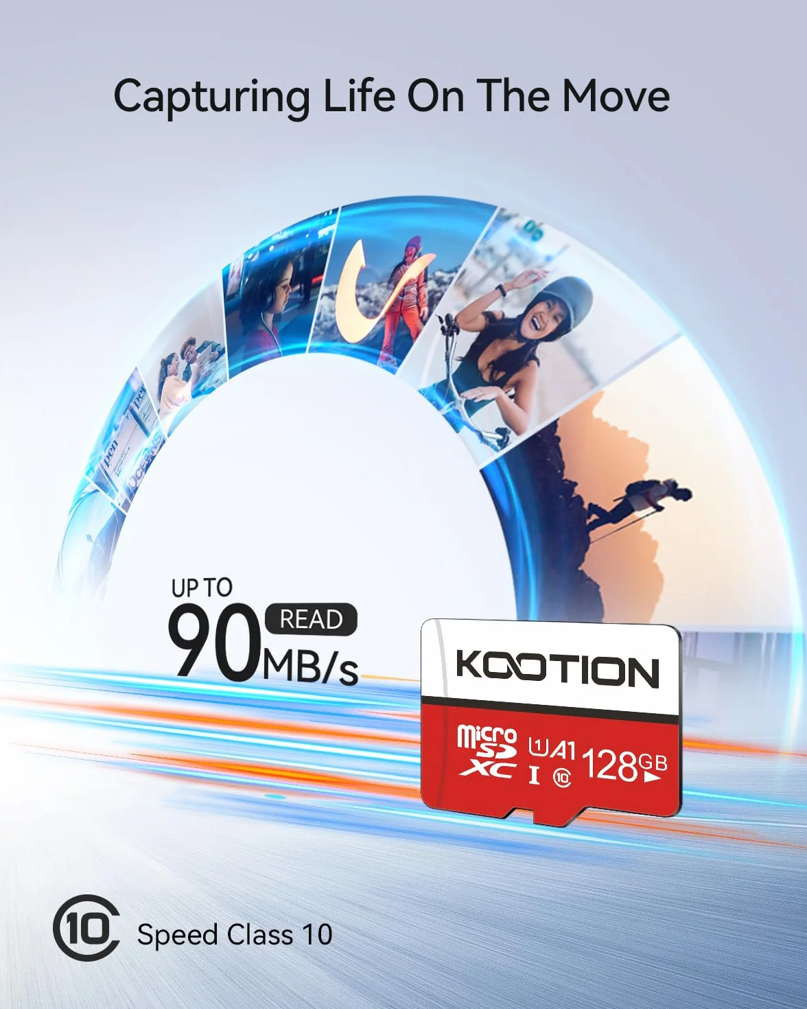 KOOTION Carte Micro SD 128 Go UHS-I Classe 10 U1 A1