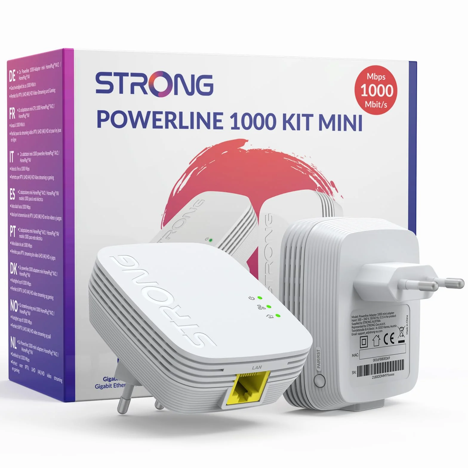 CPL AV1000 Mbps HomePlug AV2 Kit 2 Ports Ethernet Gigabit Plug & Play