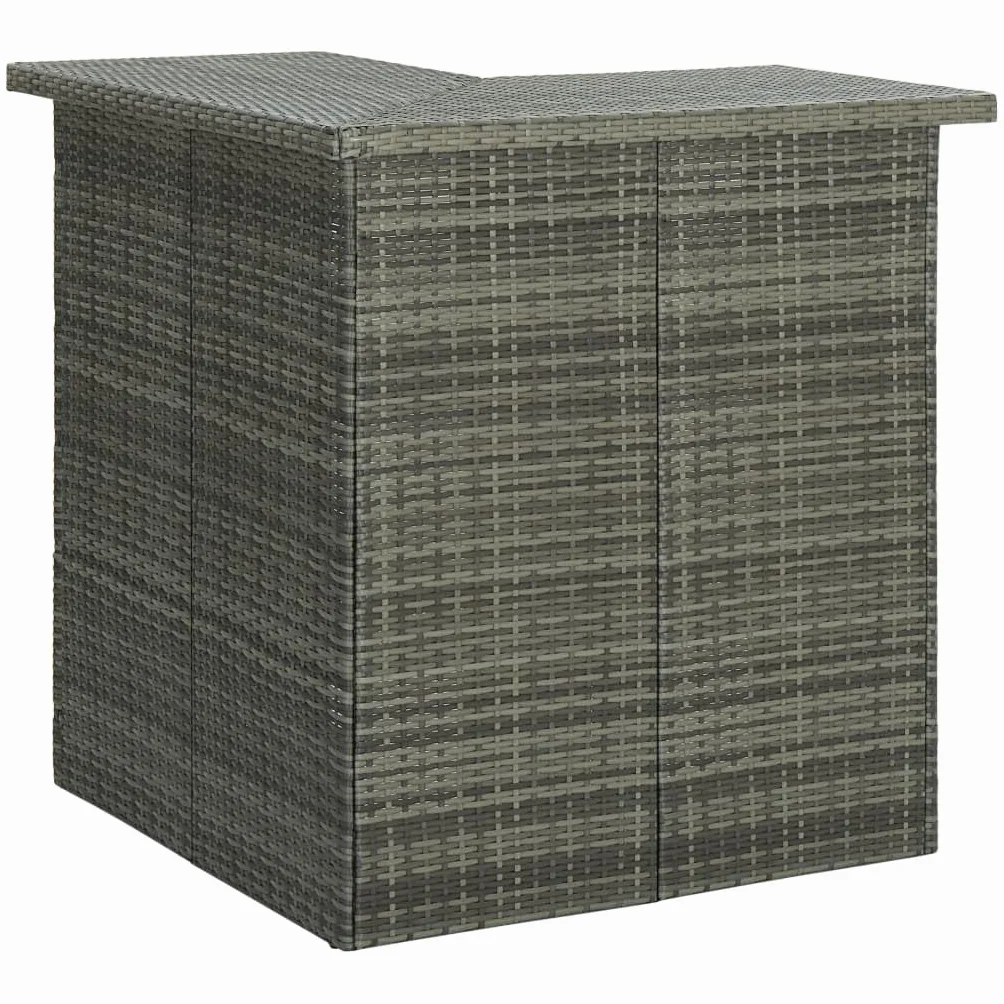 vidaXL Meuble de Bar de Jardin 8 pcs avec Coussins Salon de Jardin Table et Tabourets Résine Tressée Gris