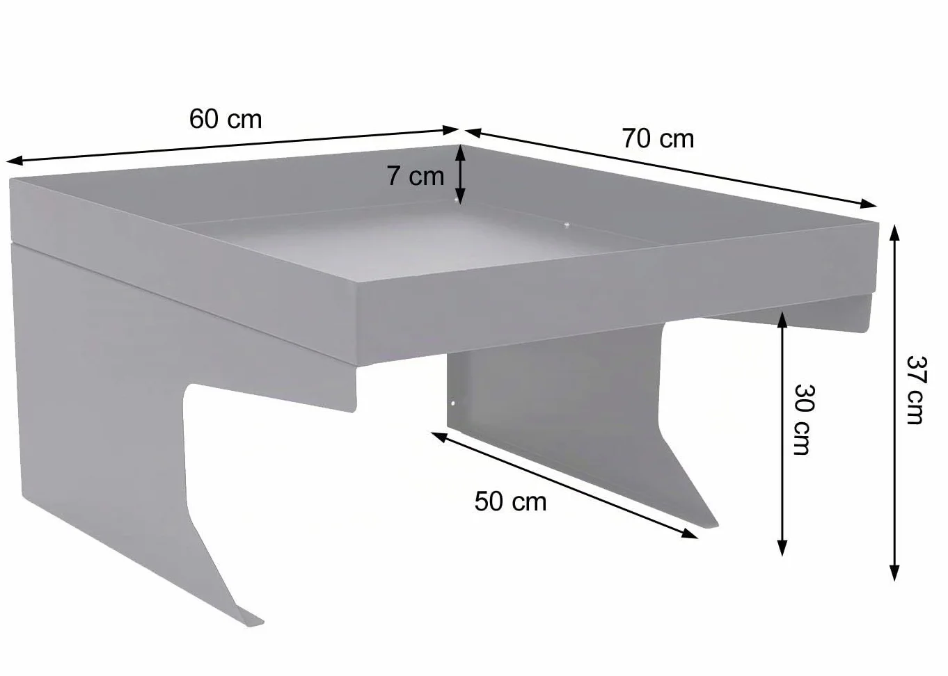 Garage pour Tondeuse-Robot avec bac à Plantes HWC-G60 métal 37x60x70cm INOX