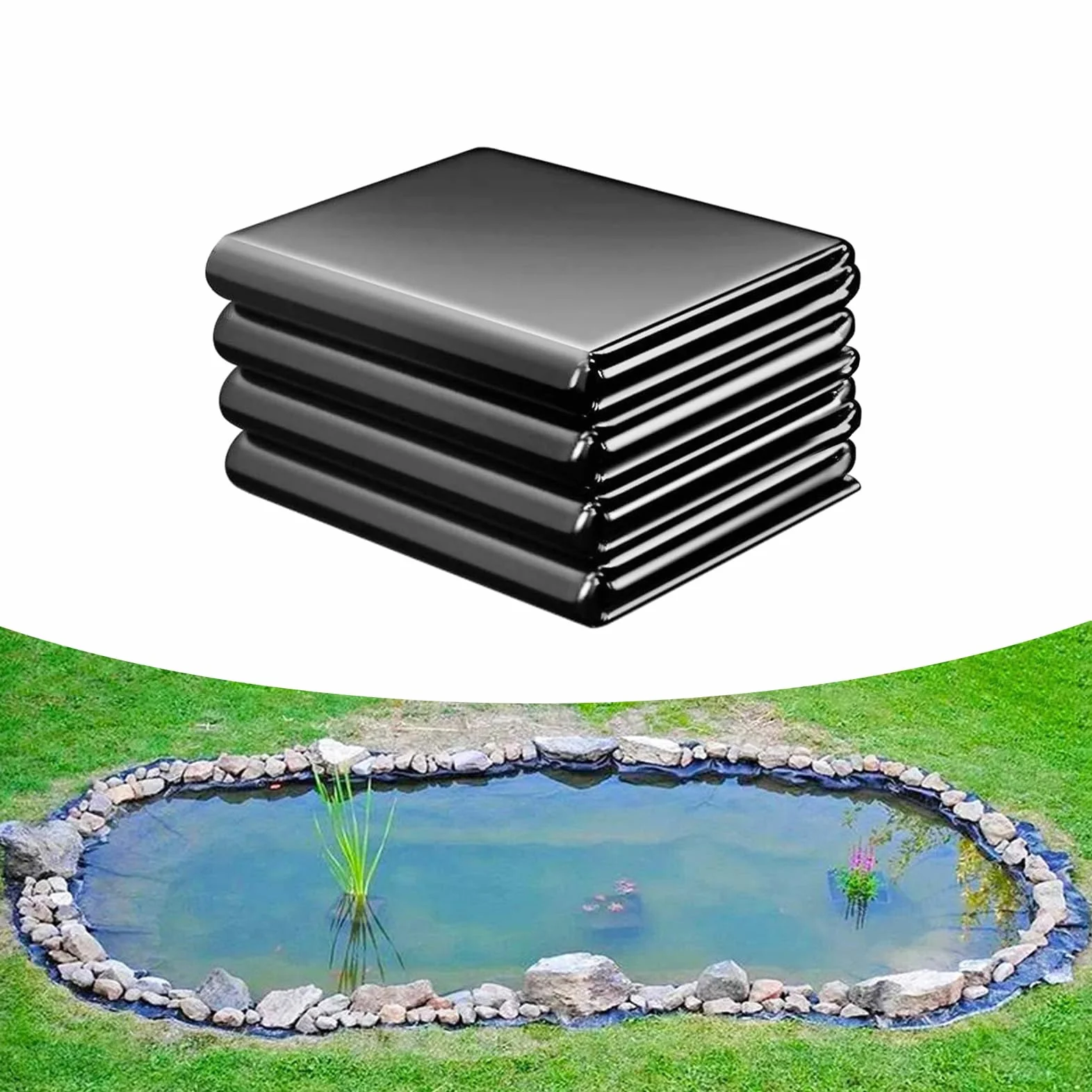 Revêtement de bassin préformé résistant à la perforation imperméable pour bassin de jardin cascade facile à couper 7 x 9 m
