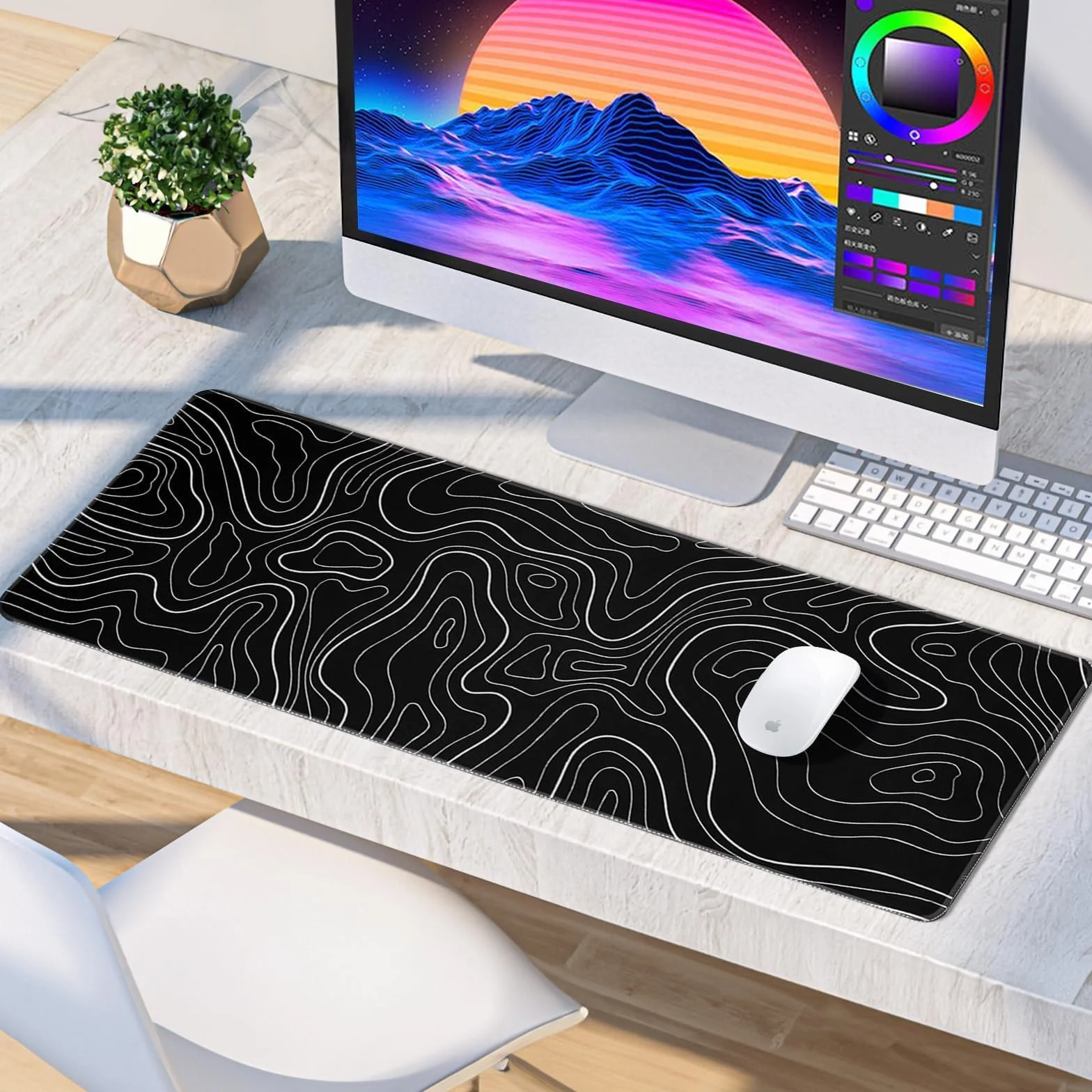 EFISH Tapis de Souris de Jeu Grand Bureau 800×300×3MM Lavable Ordinateur Portable Base Caoutchouc Antidérapante