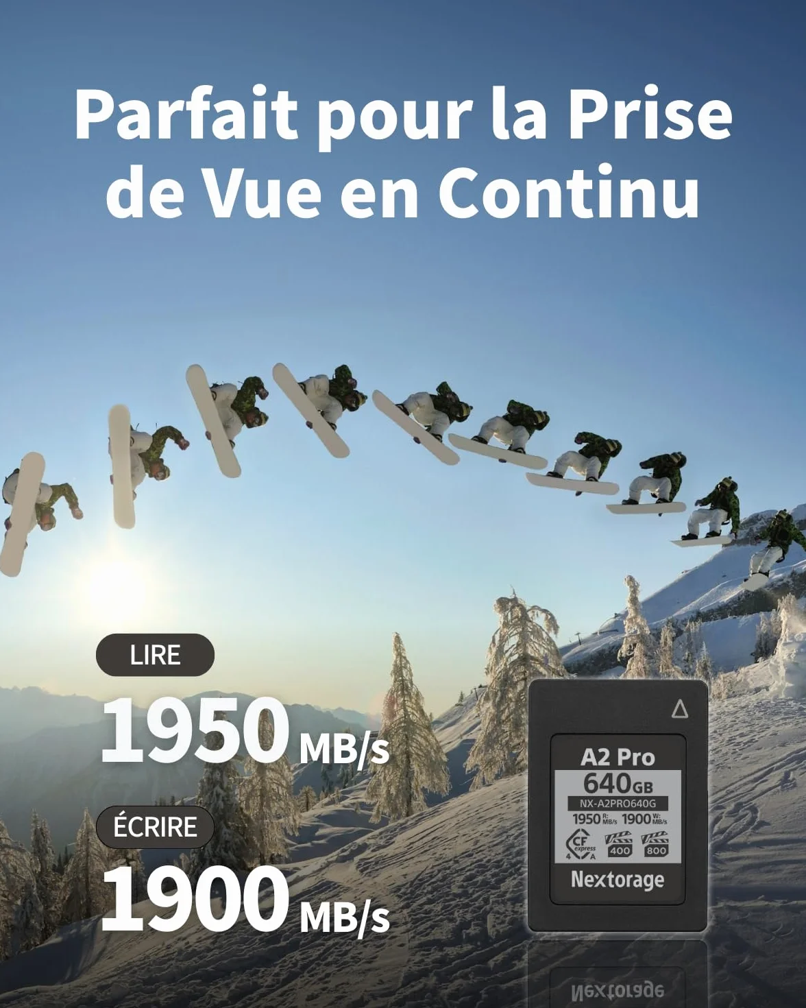 Nextorage CFexpress Type A 320Go Carte mémoire VPG 800 VPG 400 320GB pour Sony Fujifilm