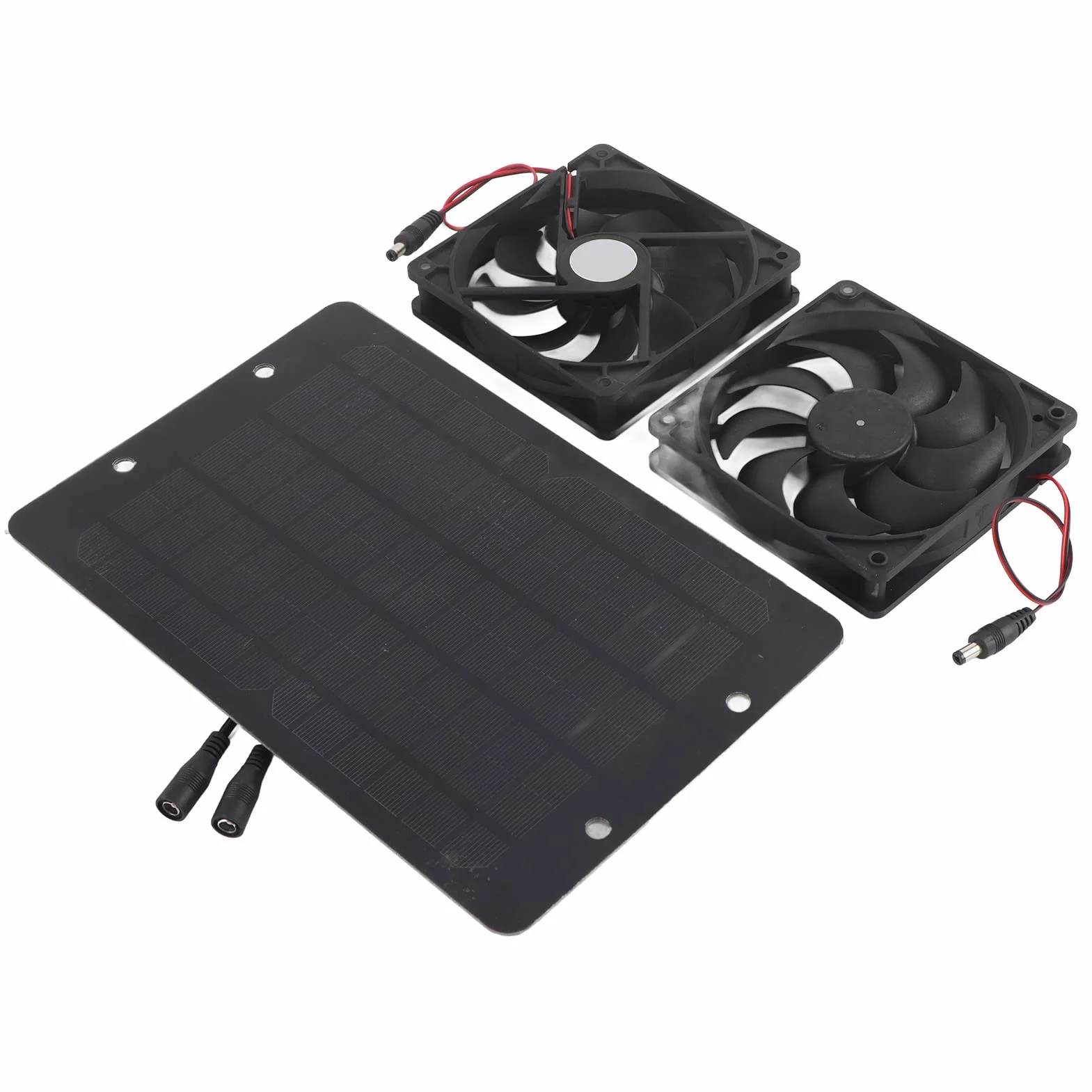 Ventilateur Solaire Double 10W 12V Kit 2 Ventilateurs avec Panneau Solaire Étanche Câble 2m