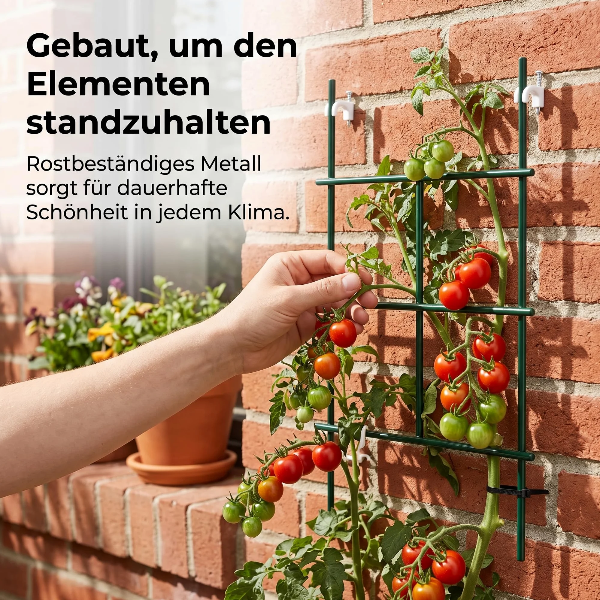 Treillis Plante Grimpante Extérieur pour Jardin et Mur – Support Métallique Anti-Brûlure, Vert foncé, 1 mètre de Haut, 6 cm de Trou, 7 mètres de Long