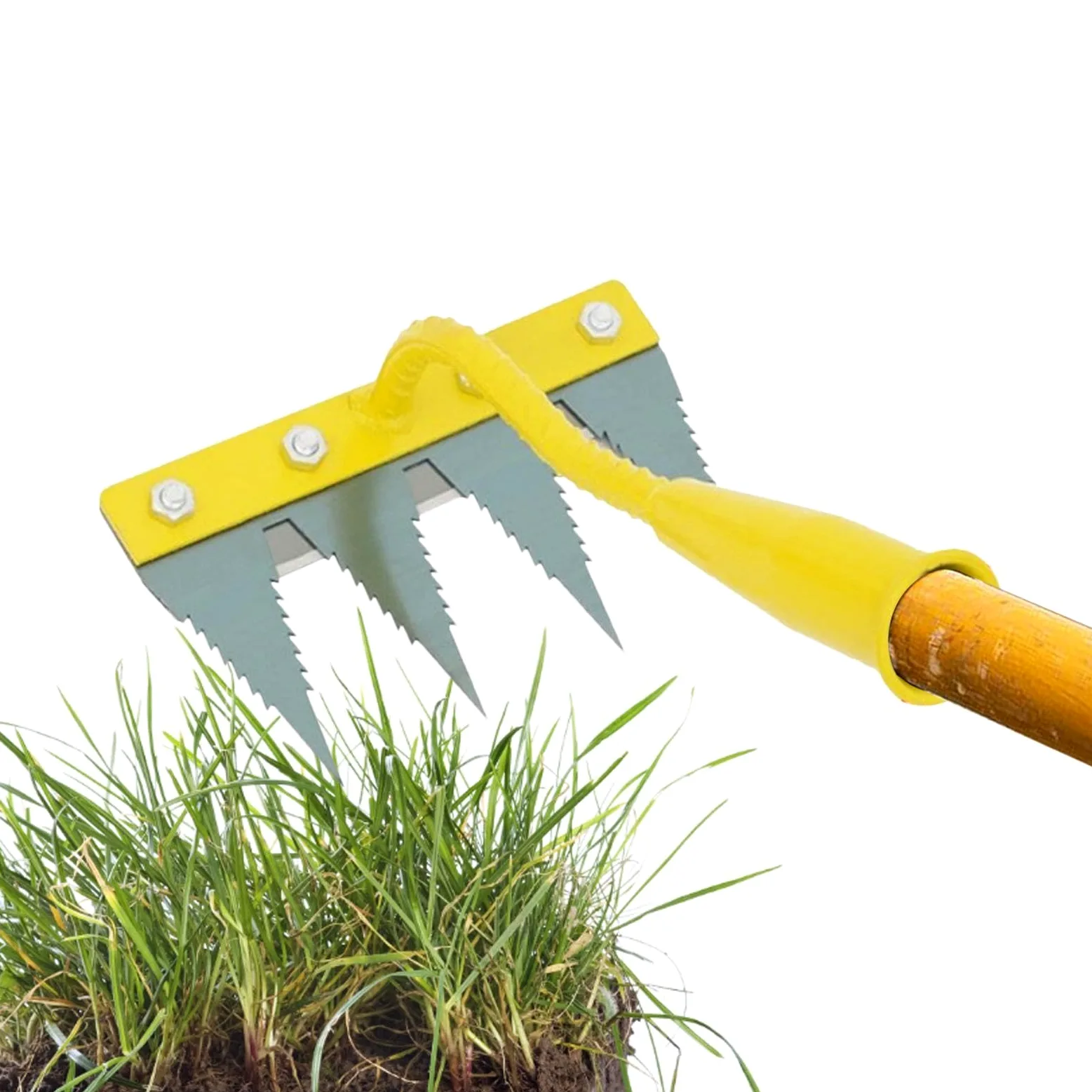 Générique Râteau de Jardin Outil d'ameublissement du Sol Robuste | Outil arrache-pour gazon Parterres de fleurs, serres, pépinières, vergers, fermes, espaces extérieurs, jardins, pelouses,