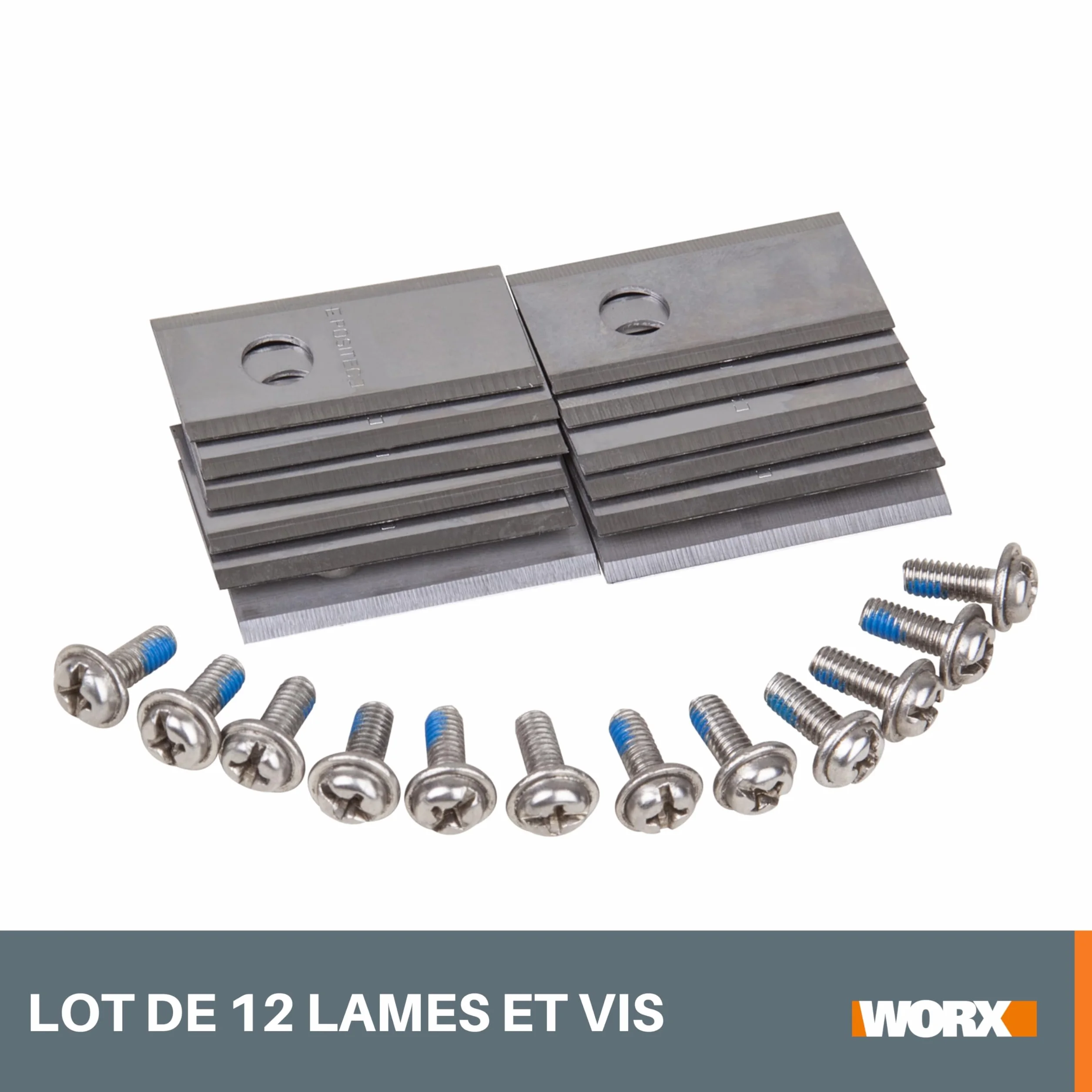 WORX WA0190 Lot 12 lames de rechange d'origine pour robots tondeuses Landroid