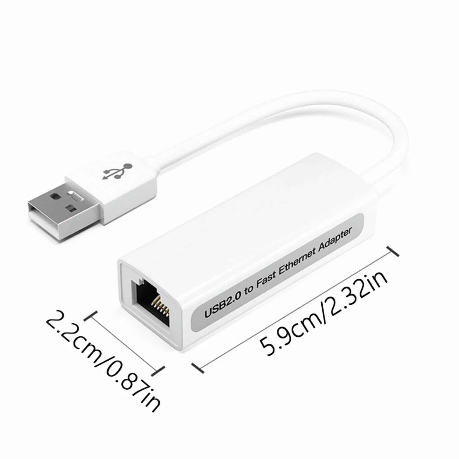 RTL8152B Adaptateur Ethernet USB 2.0 vers RJ45 10/100Mbps Carte réseau
