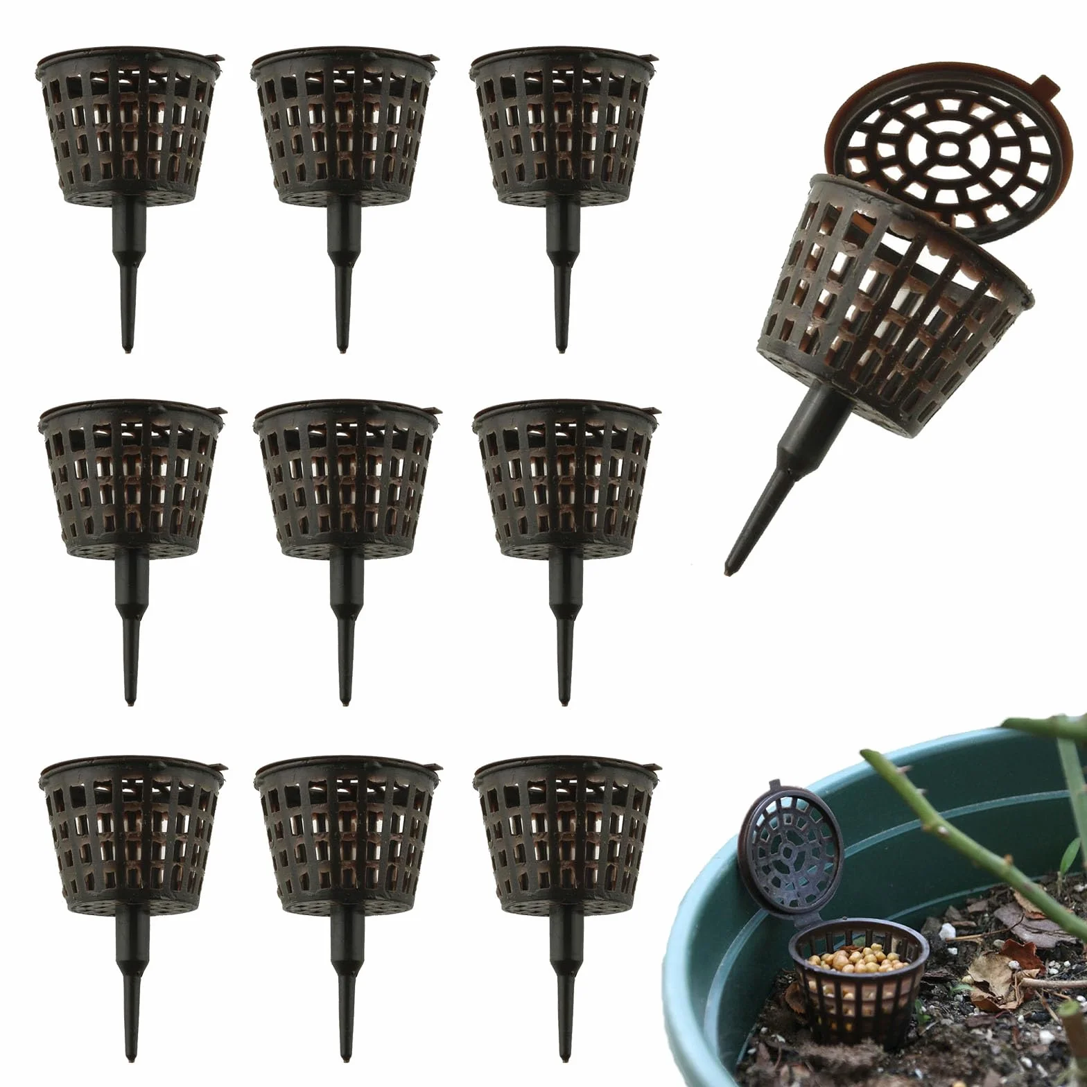 TopHomer Lot de 10 Pots d'Engrais pour Bonsaï avec Couvercle