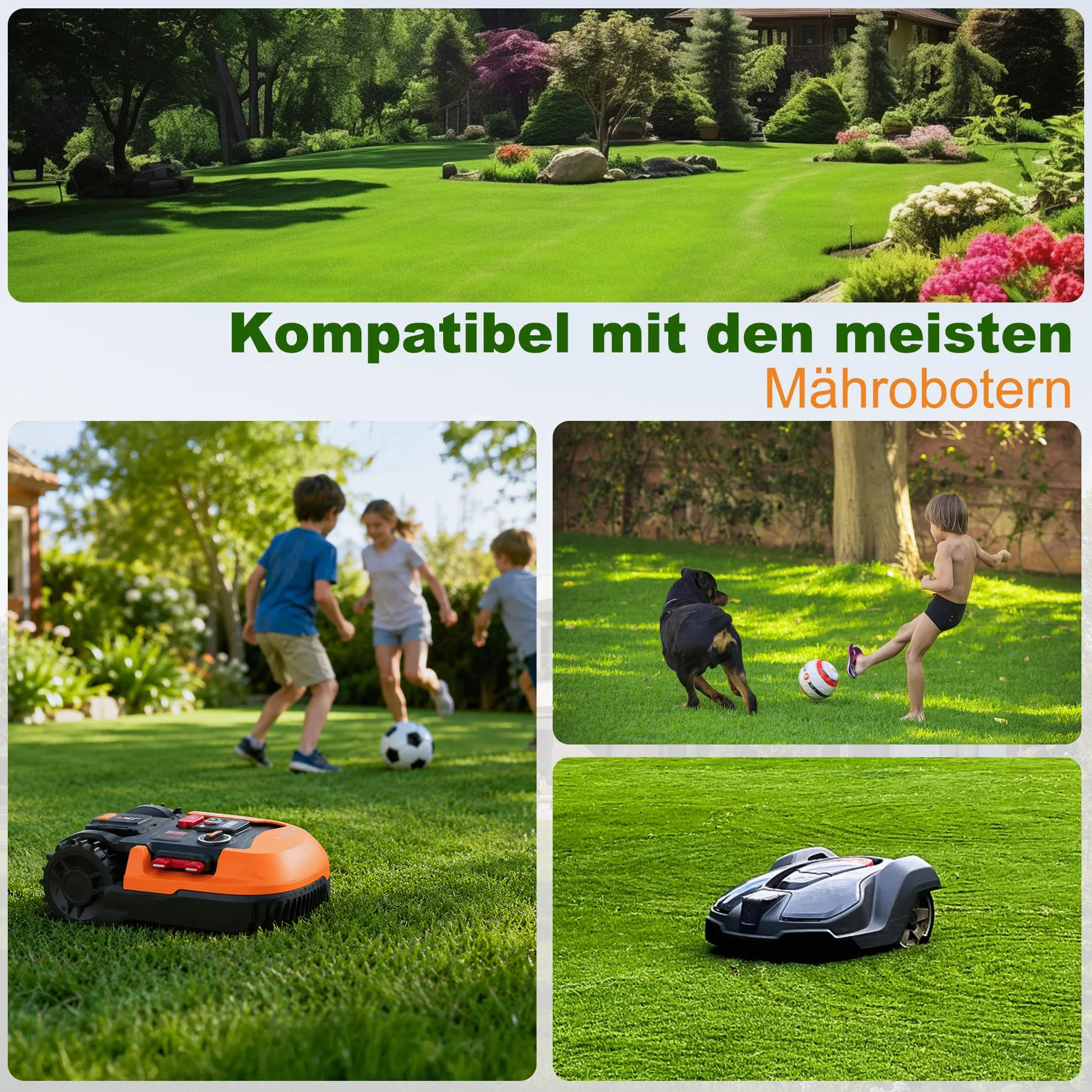200m Kit de Cable Périphérique Robot Tondeuse, Fil Tondeuse Robot | Comprend 100 Piquets, 20 Connecteurs de Câble et Gants, Compatible avec Gardena, Bosch, Husqvarna, Worx, Honda, etc