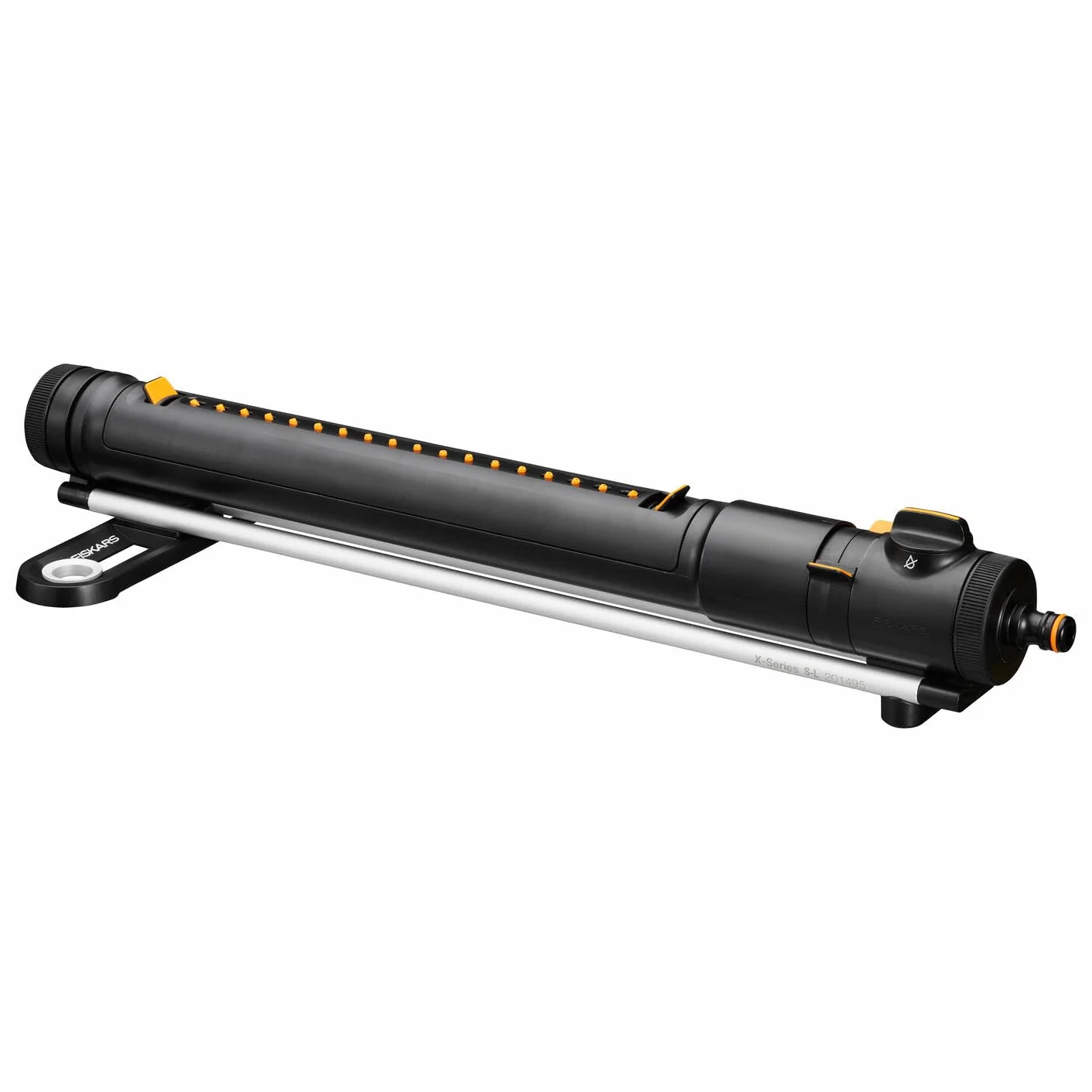 Fiskars X-Series Arroseur Oscillant S-L | Avec Filtre Amovible et Outil de Nettoyage des Buses, Arroseur pour 300-500 m², Noir/Orange, 1070831