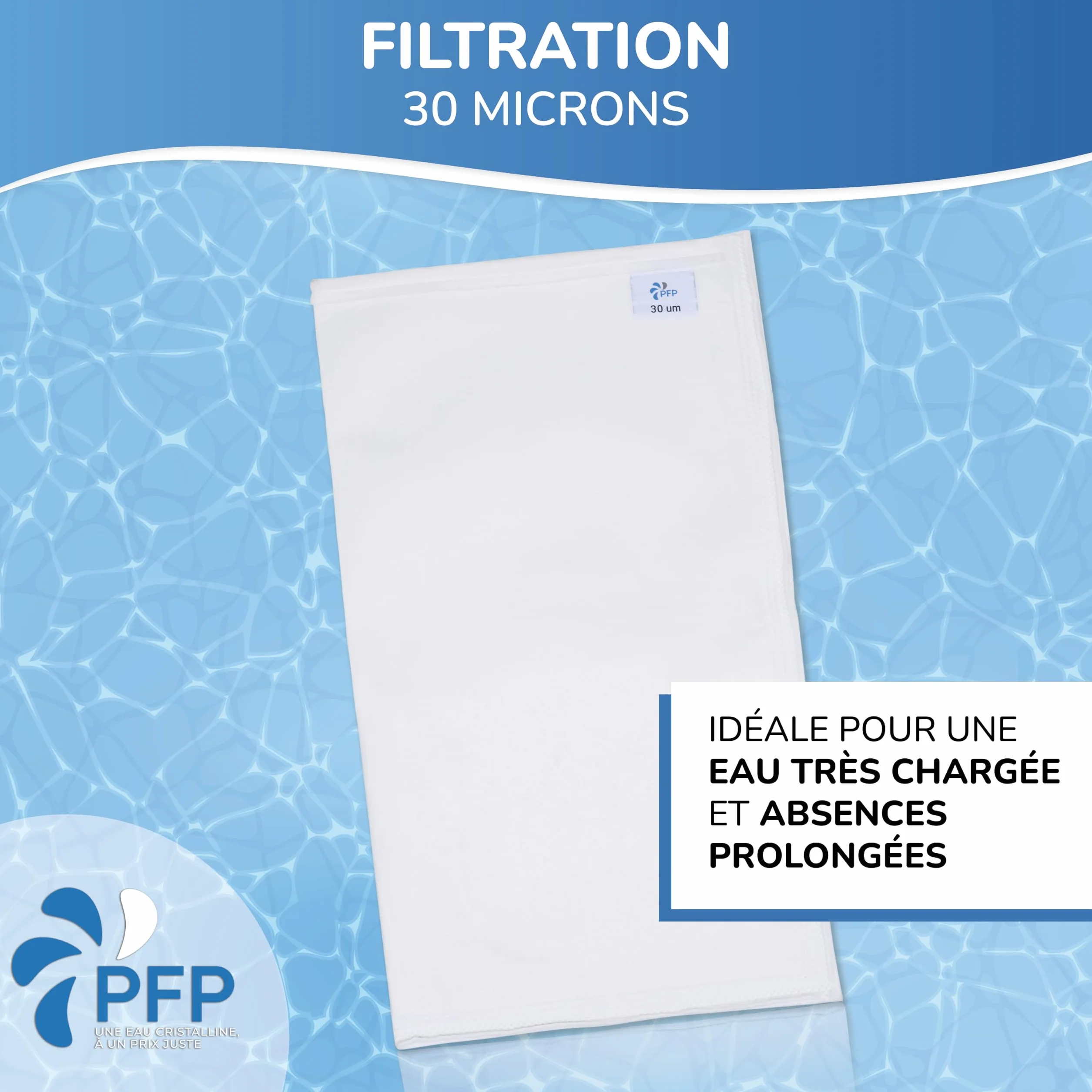 Poche Filtrante Compatible Piscine Desjoyaux 30 Microns Lot de 2 Eau Chargée