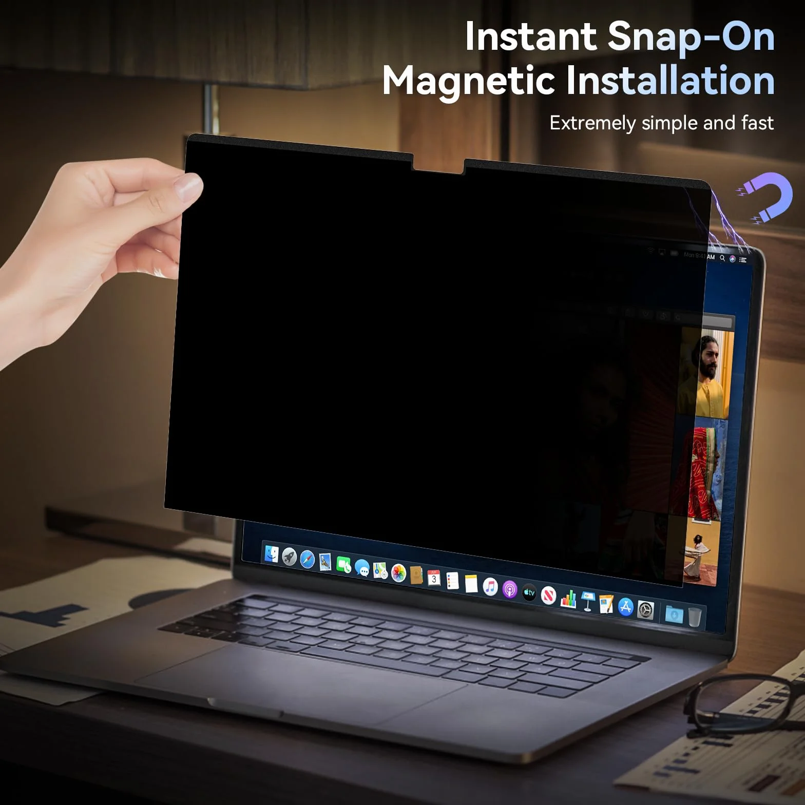 Filtre Confidentialité Magnétique Protescreen pour Macbook Pro 14 Pouces 2021-2026 M1 M2 M3 M4 M5 Protection Ecran Anti Lumière Bleu Anti-Espion