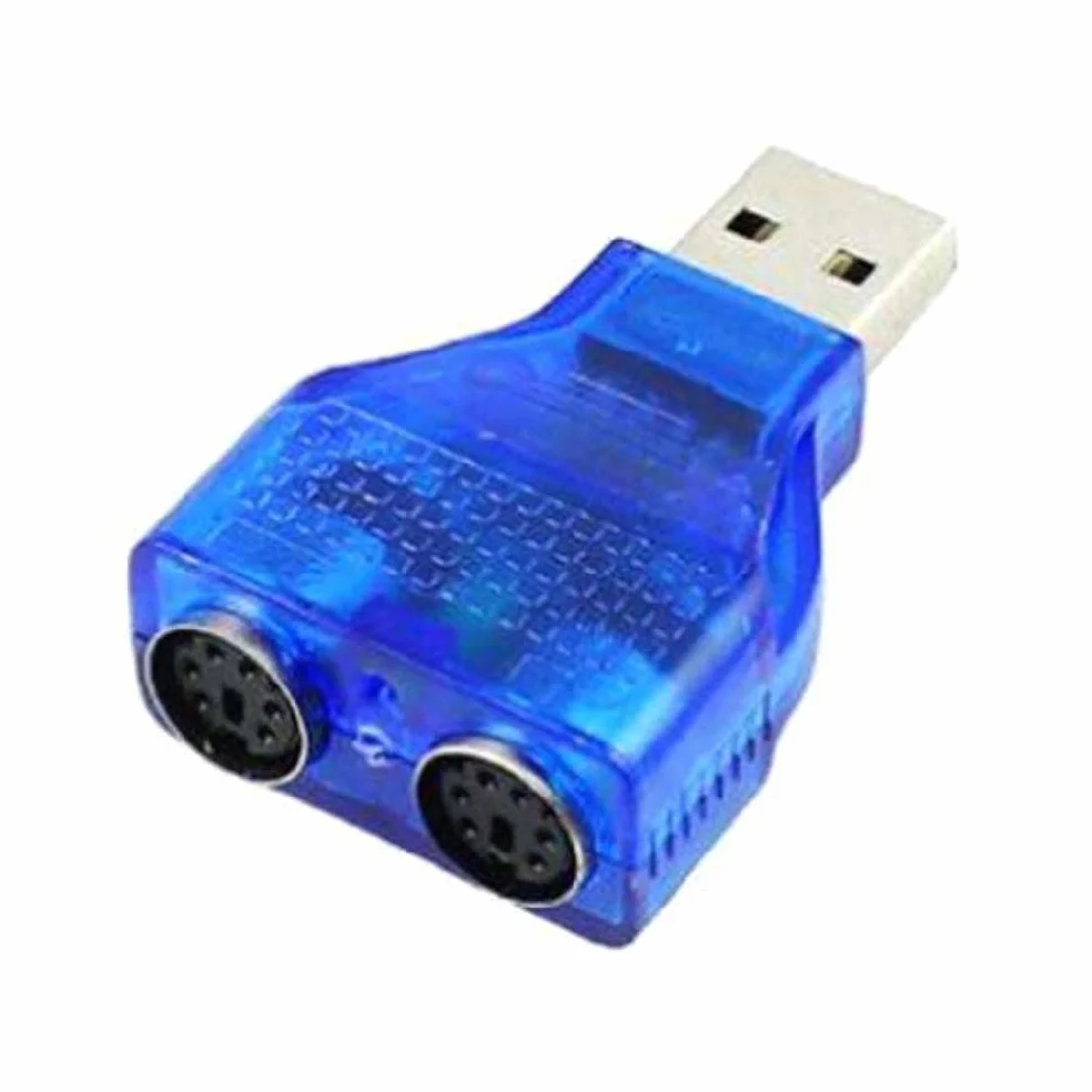 Adaptateur PS/2 Dual Mini DIN 6 broches 2.0 USB mâle vers femelle pour ordinateur portable
