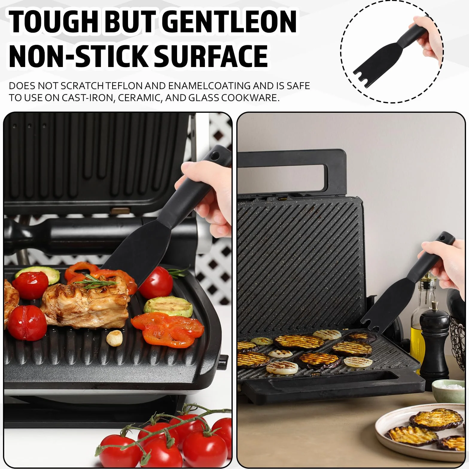 George Foreman Lot de 2 Spatules Universelles pour Barbecue en Nylon Résistant à la Chaleur