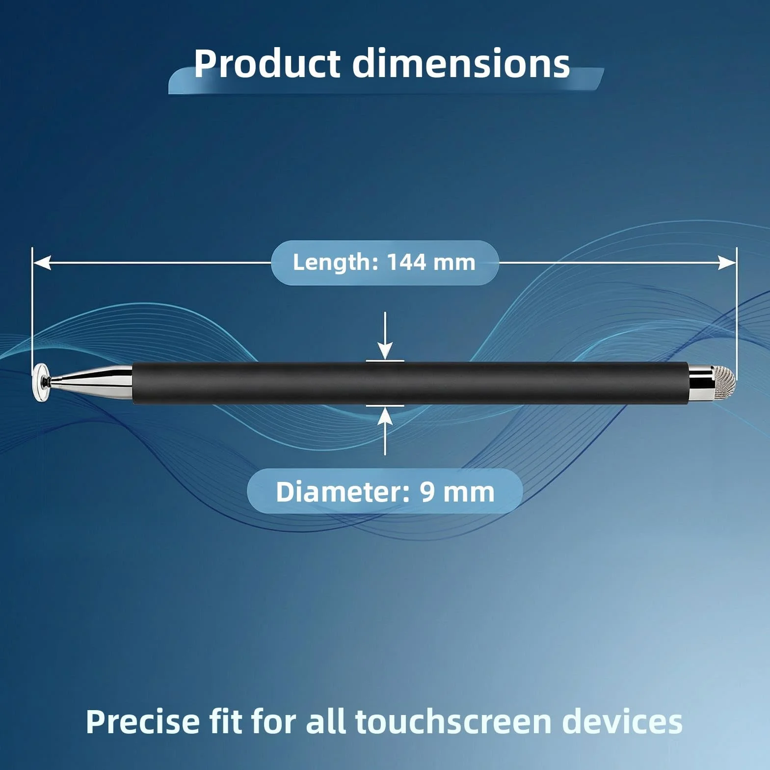 Lot de 2 stylets universels 2 en 1 pour tablette écran tactile, compatible iPad, Samsung, Huawei, blanc/noir