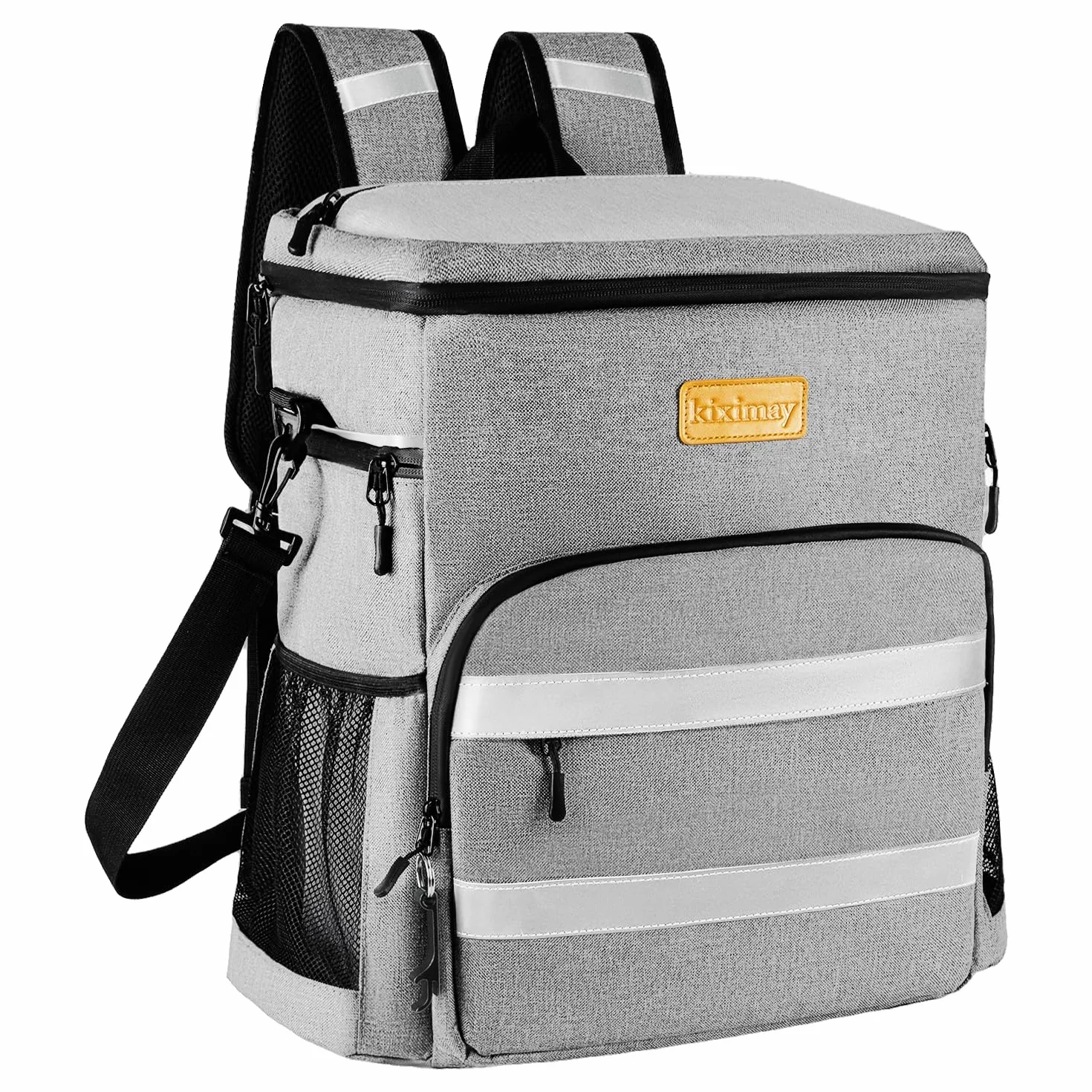 Sac à Dos Isotherme 30L Pliable - Grand Capacité, Maintient au Frais 24H, Léger et Imperméable pour Pique-Nique, Plage, Voyage, Pêche, Barbecue, Gris