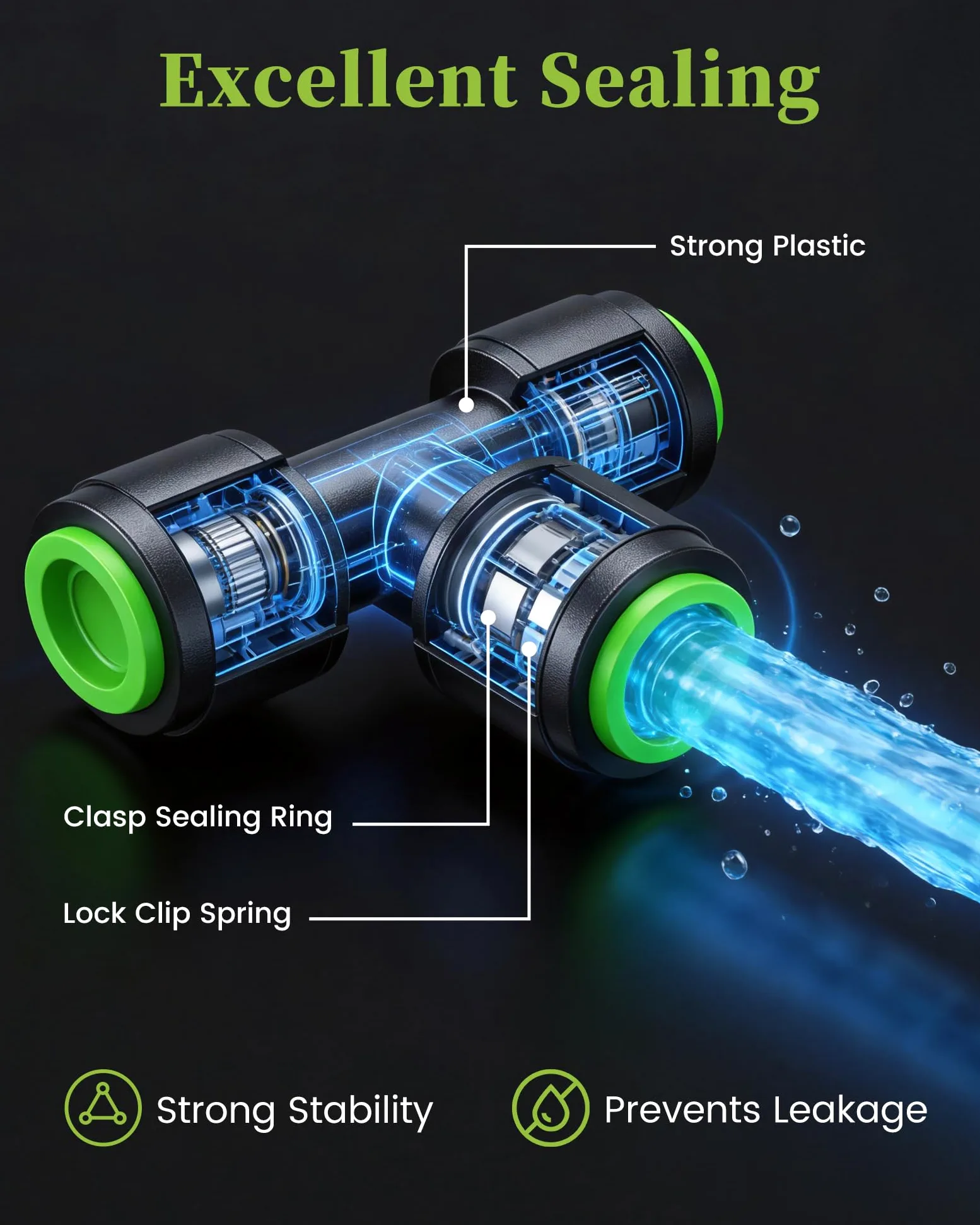 RAINPOINT Système d'irrigation goutte à goutte réglable à 360°, système d'arrosage de jardin de 15 m avec 15 buses