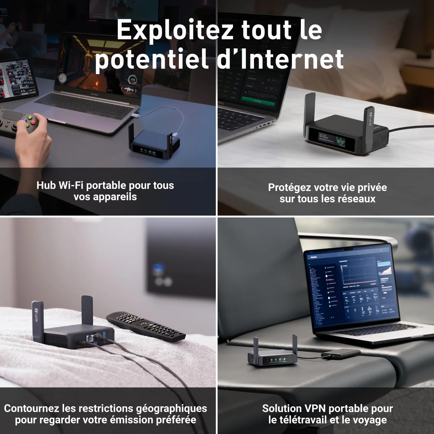 GL.iNet GL-BE3600 Slate 7 Routeur de Voyage Portable, Routeur Gigabit Wi-Fi 7 Double Bande, OpenVPN Wireguard