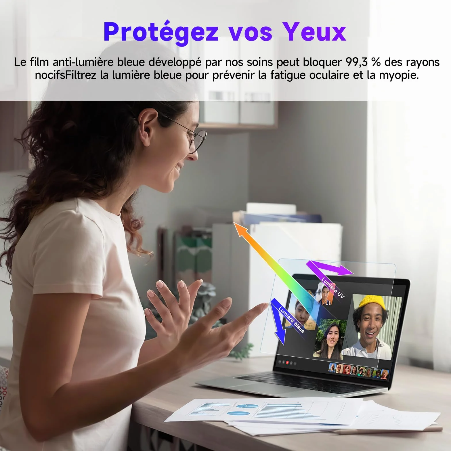 IPROKKO Lot de 2 Filtre d'écran Anti-Lumière Bleue pour MacBook Air 13 Pouces (2018-2021, M1) et MacBook Pro 13 Pouces (2016-2022, M1, M2), Film de Protection Anti-Reflets Mat pour Mac 13,3"