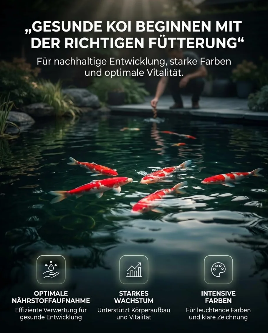 Nourriture pour carpes koï Color 1,2 kg - Granulés flottants 3 mm - Avec spiruline et huile de saumon
