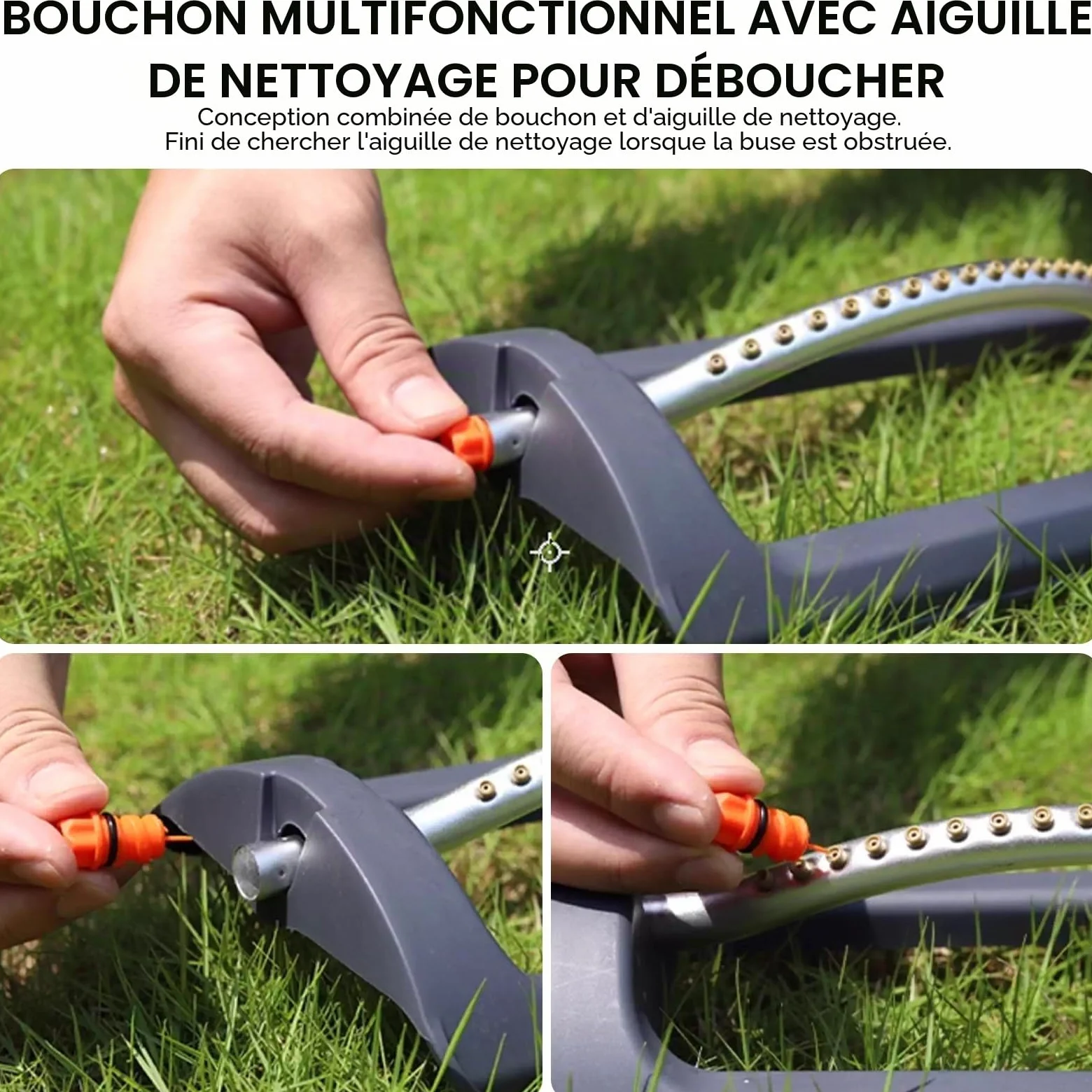 Arroseur Automatique à Arc à 19 Trous avec Fonction pivotante pour pelouses et parterres de Fleurs