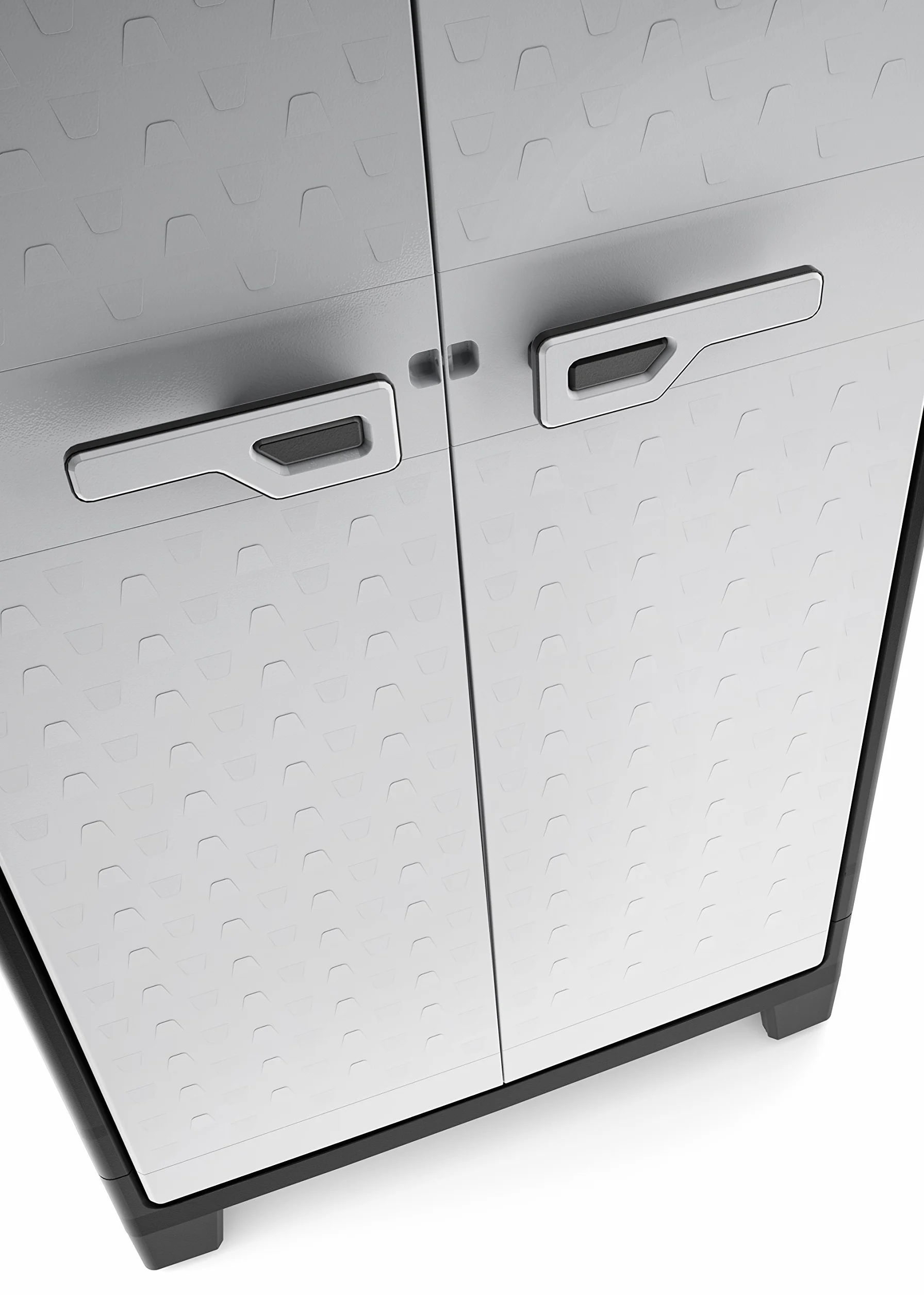 Keter Armoire Haute Titan de Rangement Résine 80x44x182cm Noir Gris Étagères Modulables Pieds Réglables