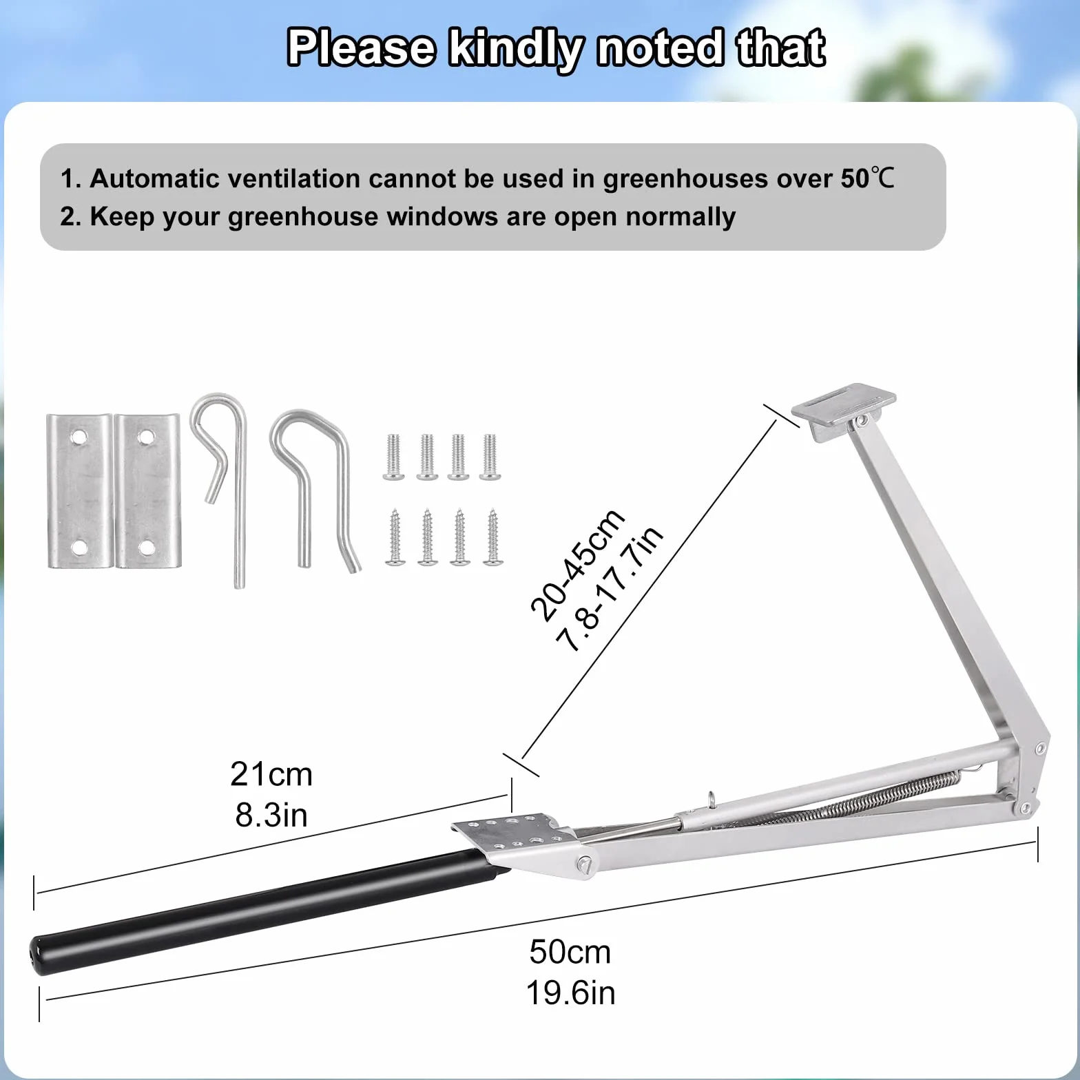 Ouvre-fenêtre Automatique pour Serre Solaire 7kg (2PCS)