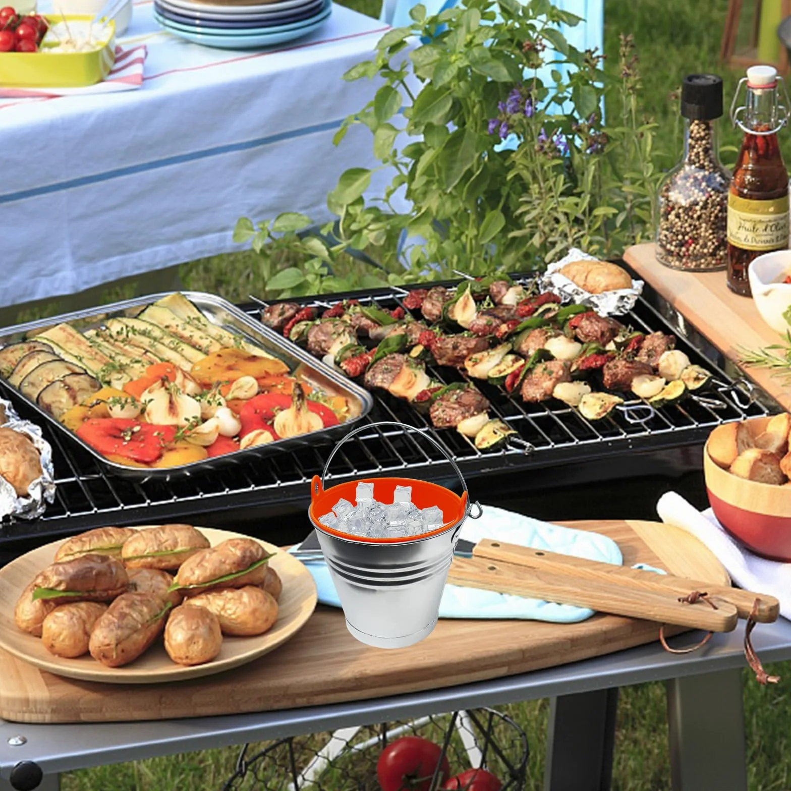 Lot de 2 revêtements de seau à graisse en silicone pour Traeger