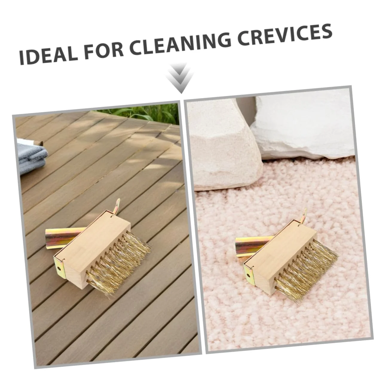 VICASKY 4pièces Brosse Désherbage Métallique Lot de Outil pour Joints de Terrasse et Pavés Nettoyeur de Mauvaises Herbes et Mousse pour Jardin et Allées Extérieures