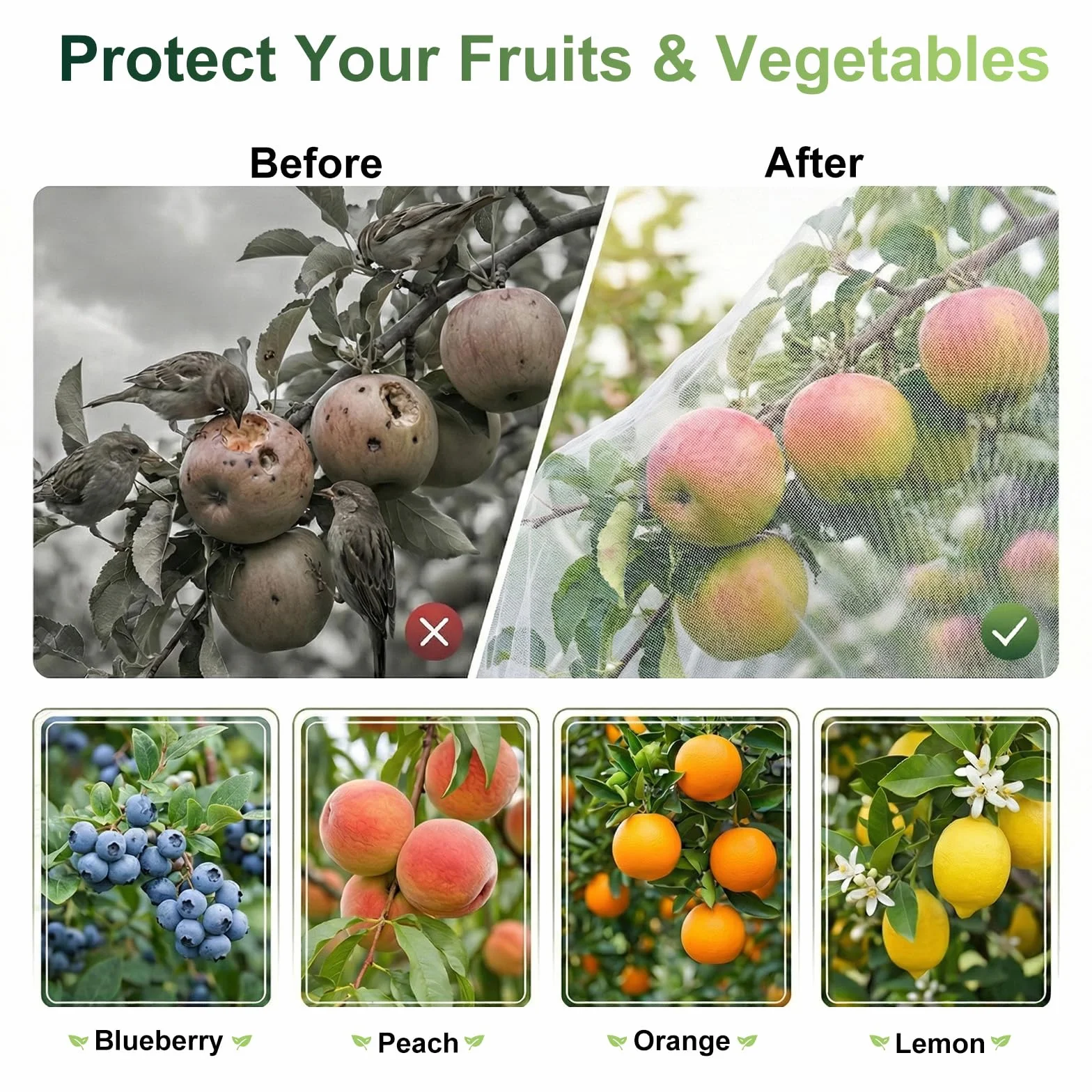 Filet Anti Insecte Arbre Fruitier Sac Protection Plantes 1.2 x 1.5 m