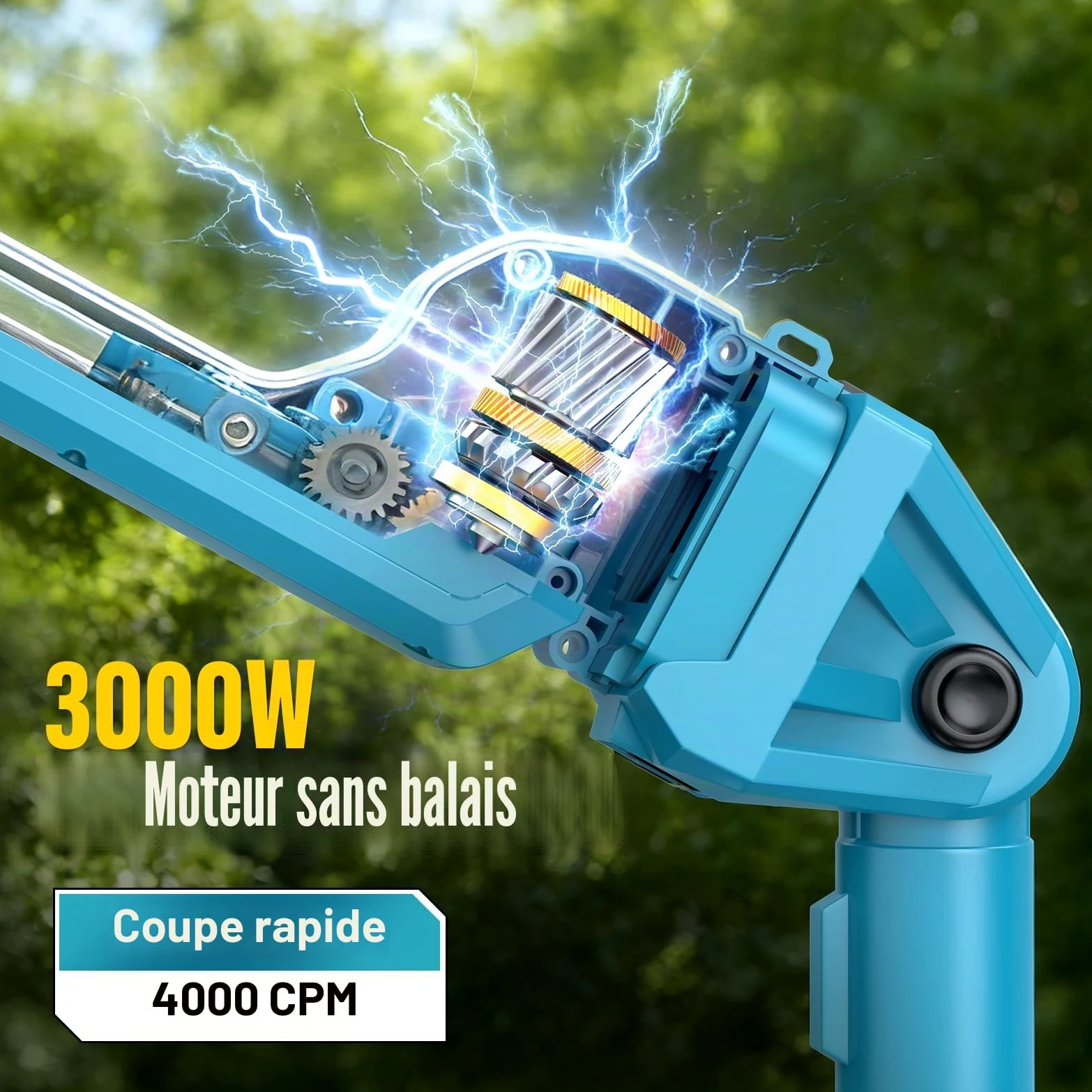 TronçOnneuse 8 Pouces Et Taille-Haie Sans Fil, Ensemble D'Outils De Jardinage 4-En-1, Avec 2 Batteries De 4,0 Ah, Rallonge Jusqu'à 4,2 M, Moteur Sans Balais, Taille-Haie éLectrique, Scie à Branches