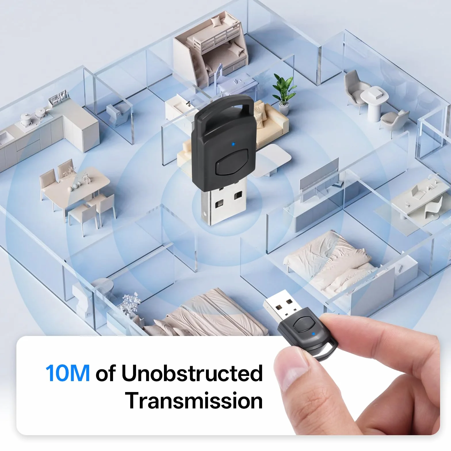 Adaptateur Audio USB Bluetooth 5.0 pour PS5/PS4/PC, Dongle Bluetooth à Faible Latence