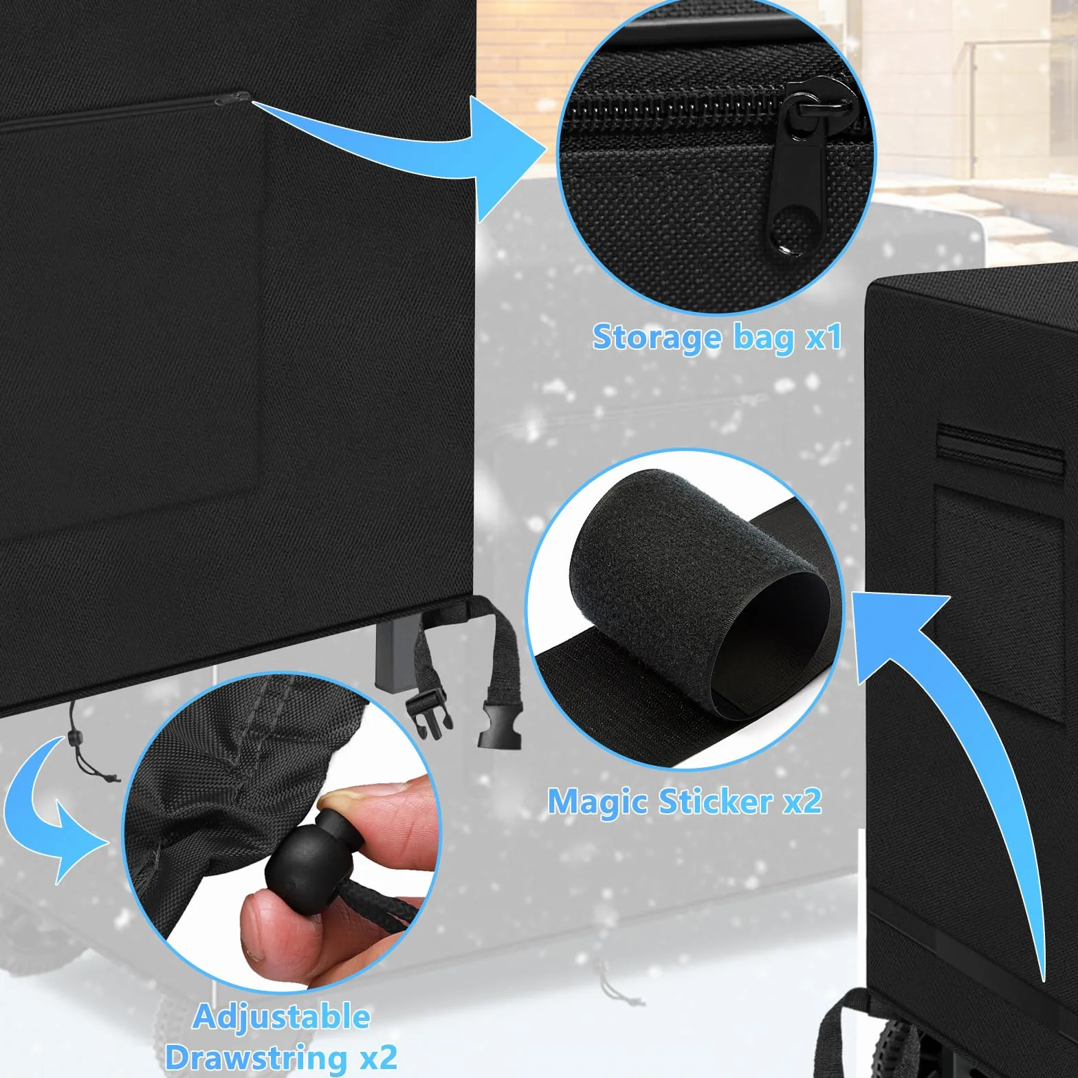 Housse de Protection pour Table à Manger étanche Tissu Oxford 600D 145 x 65 x 88 cm