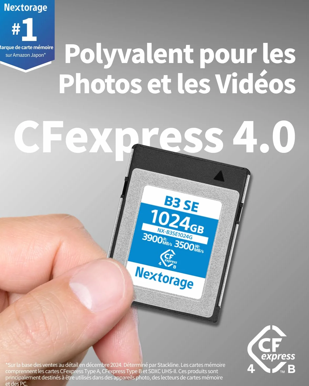 Nextorage CFexpress 4.0 Type B 256Go Carte Mémoire Japonaise pour Sony Nikon Canon Fujifilm