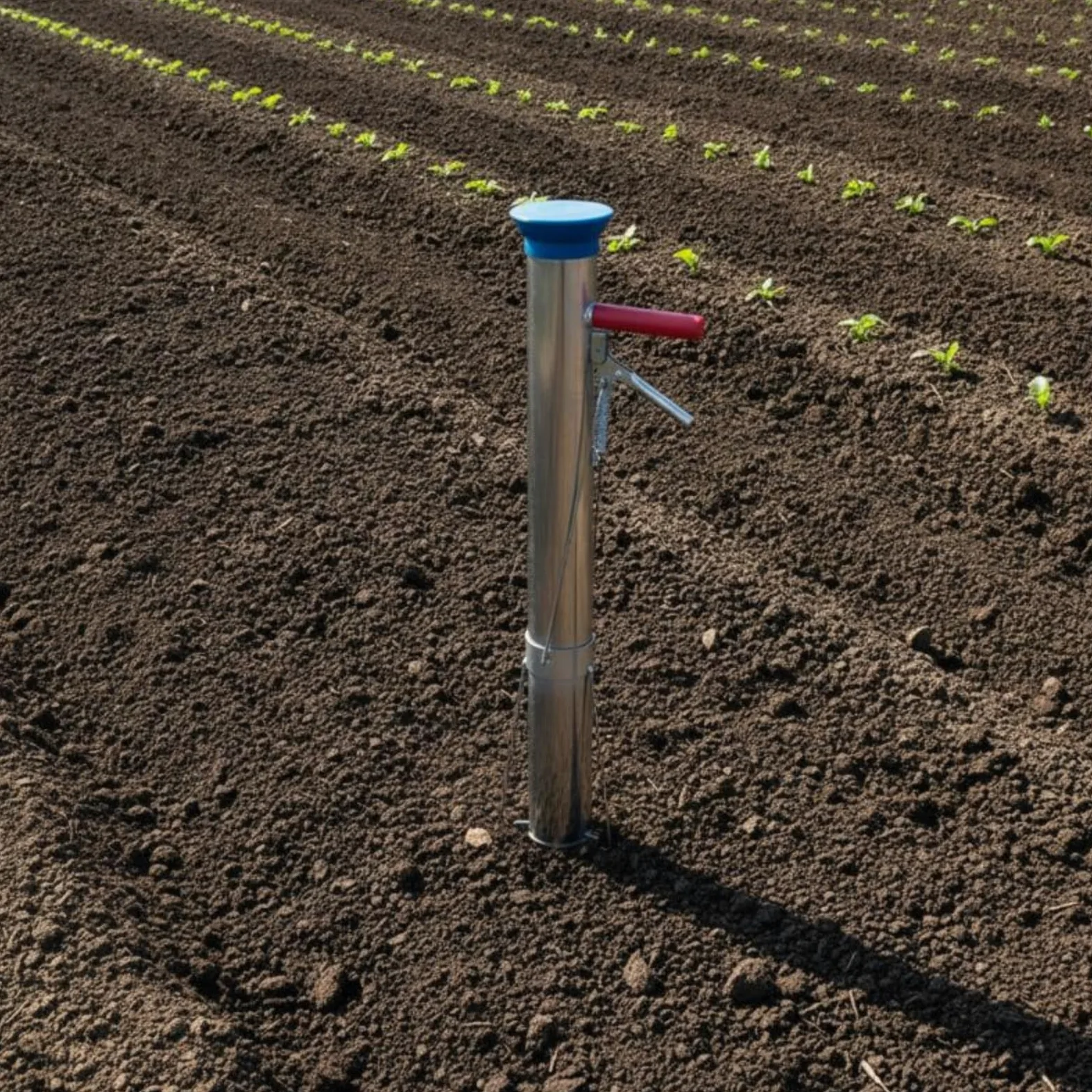 Plantoir de Légumes Manuel Transplantoir Outil de Plantation Semoir à Manche Long Guidage des Racines Taux de Reprise, Taille Unique, Acier Inoxydable Épaissi, Poignée Simple