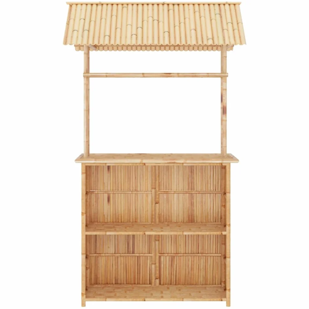 Mobilier de Bar 3 pcs Bambou Brun Salons de Jardin