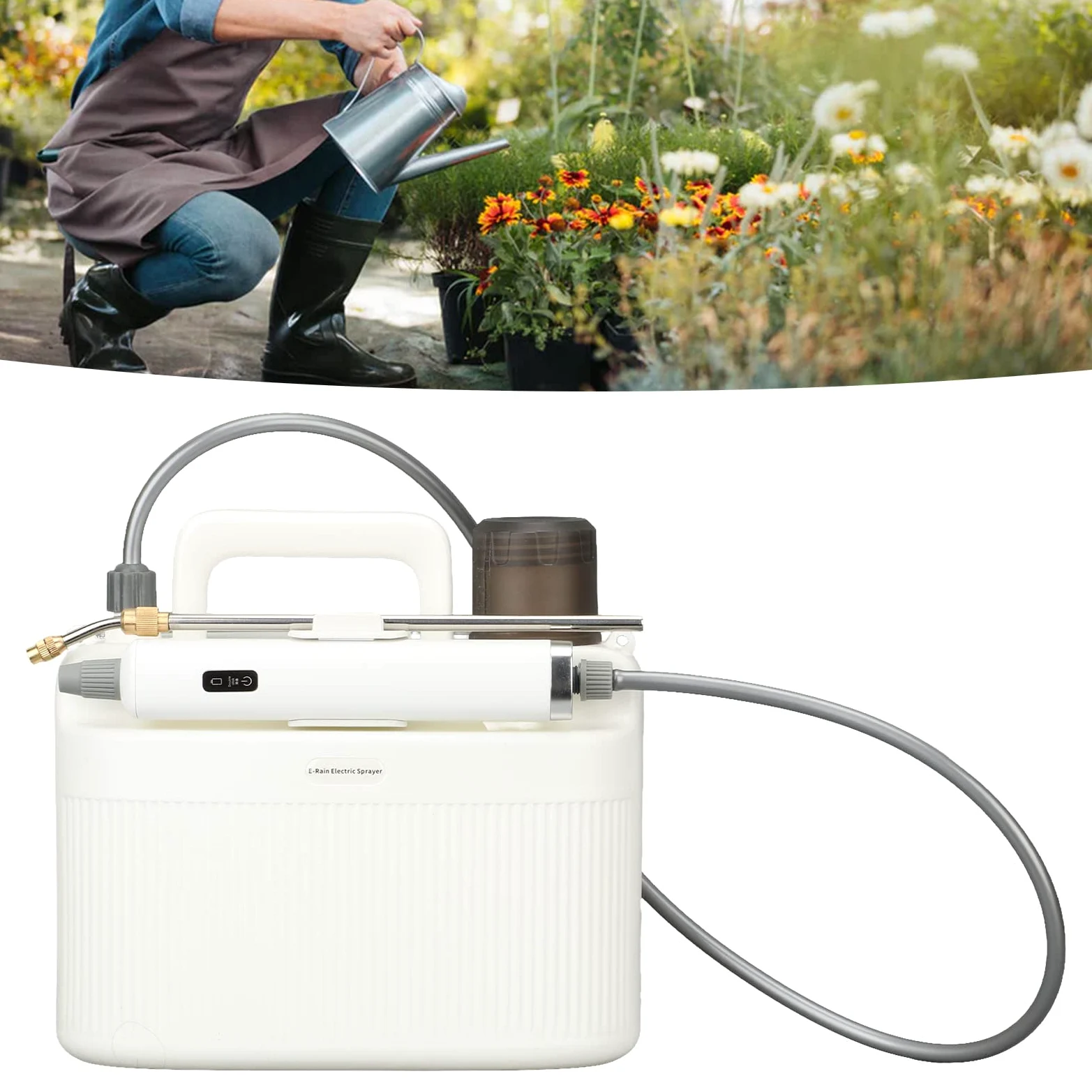 Jeanoko Pulvérisateur de Jardin 2200 Mah Pulvérisateur à Dos Pulvérisateur électrique Potable Rechargeable pour Les Plantes de Mauvaises Herbes de Pelouse de Cour