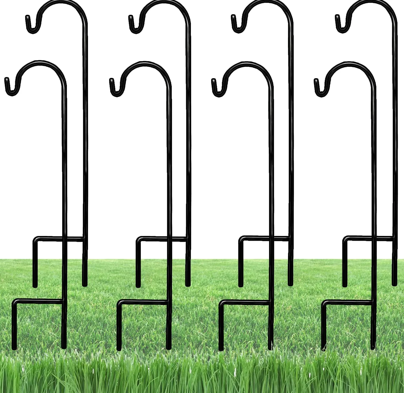 AshmanOnline bergers Crochets Ensemble de 8 et 35 "Long en métal Haut de Gamme pour Hanging Lampes solaires, Mason Jars, Plante Hangers