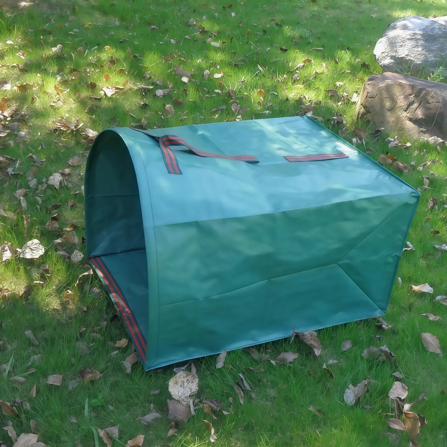 NICENEEDED Lot de 2 sac Réutilisable pour Déchets Verts de 53 litres Sacs de Jardin avec Poignées Renforcées Sacs à Feuilles de Jardin en Polypropylène Résistant Pliables pour la Collecte des Feuilles