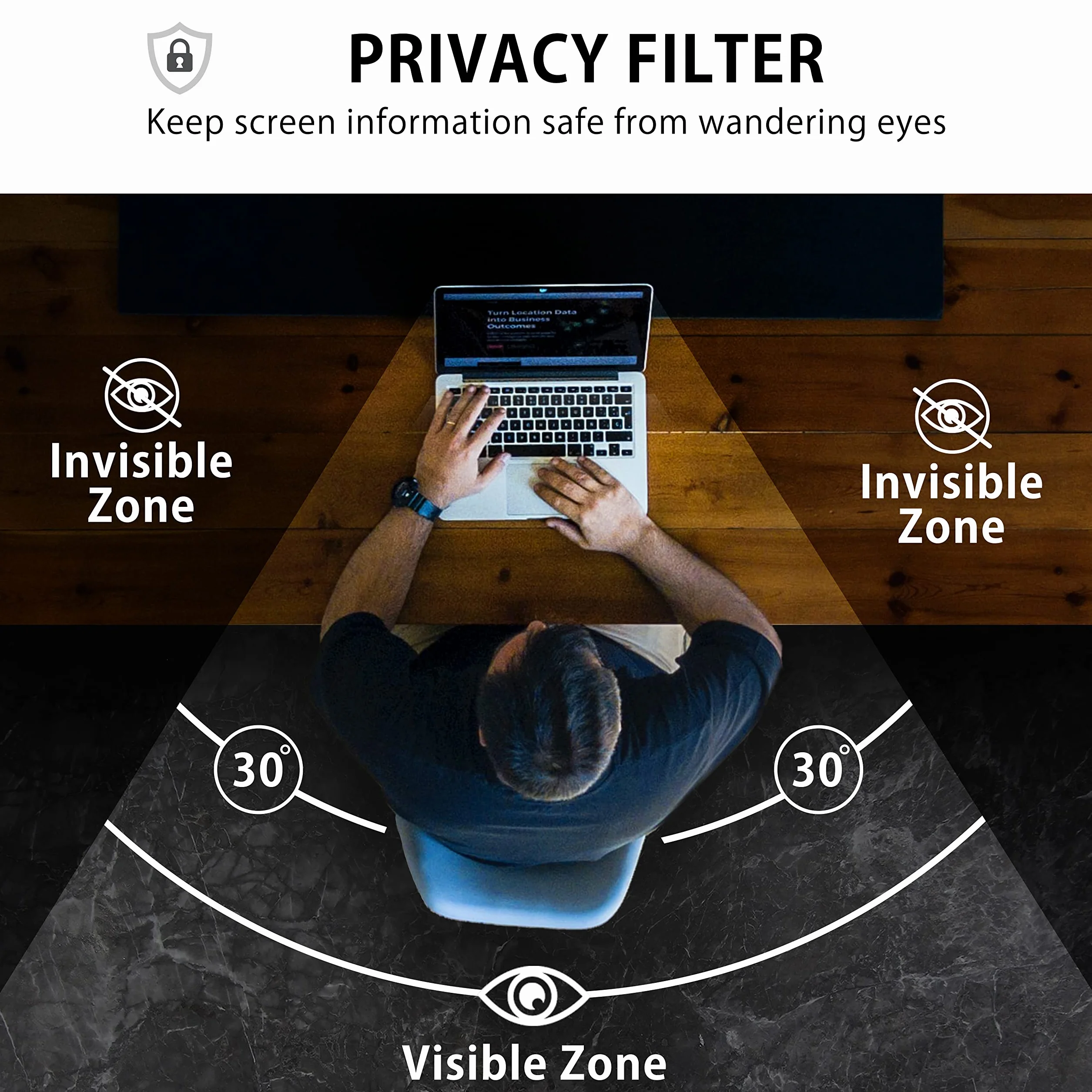 MyGadget Protection Écran Anti Spy Apple MacBook Air 13,6 pouces 2022 Filtre magnétique Amovible