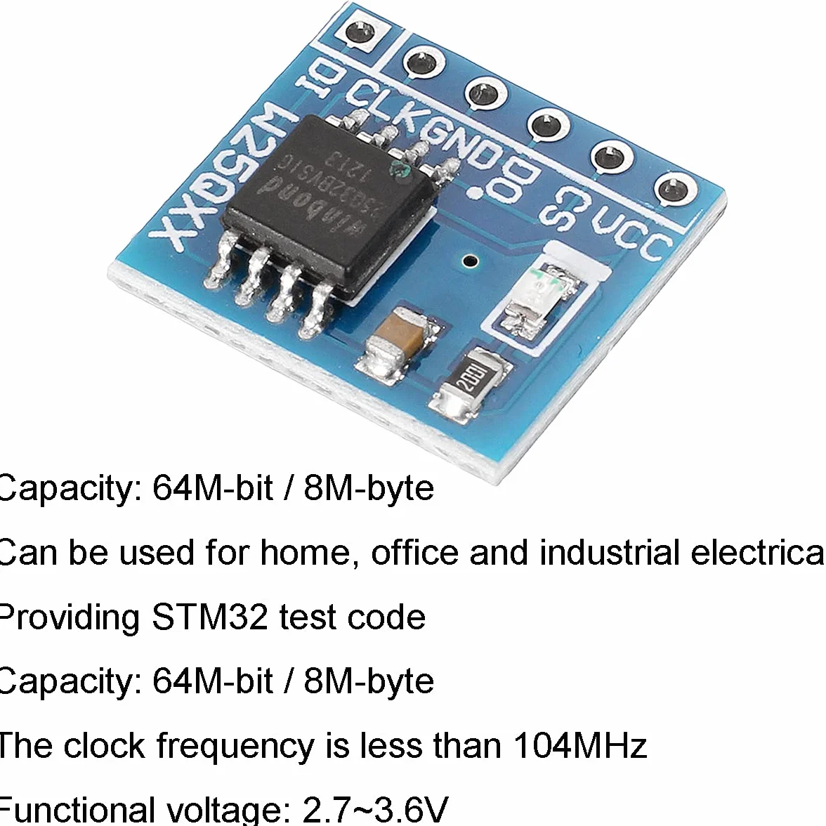Module de mémoire Flash W25Q64 64 Mbit 8 Mo 2.7-3.6 V SPI Interface