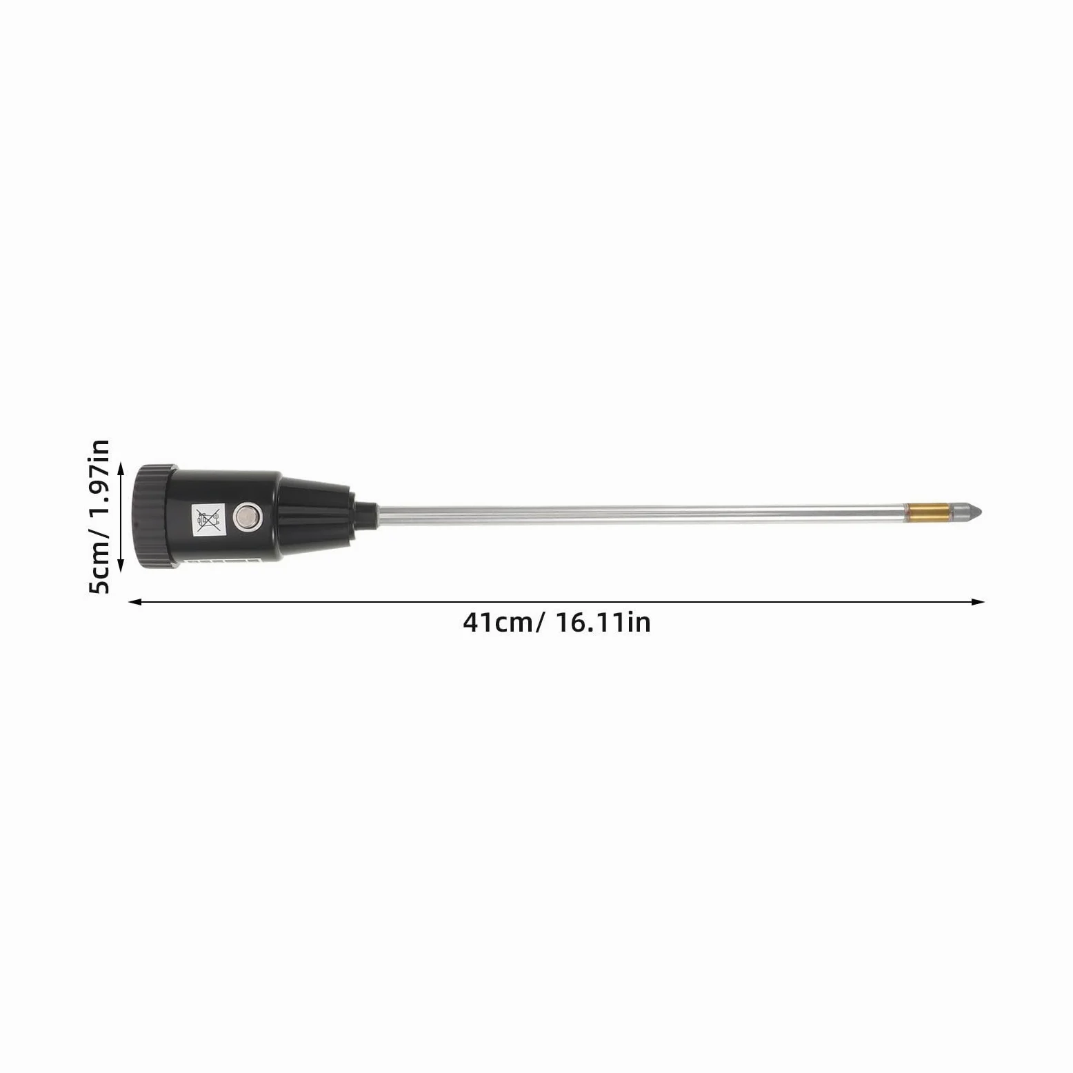 Testeur de Sol 2-en-1 Ph et Humidité avec Sonde de 30cm, Construction Robuste en Cuivre et Aluminium, Design Portable pour Jardin Extérieur et Plantes D'intérieur